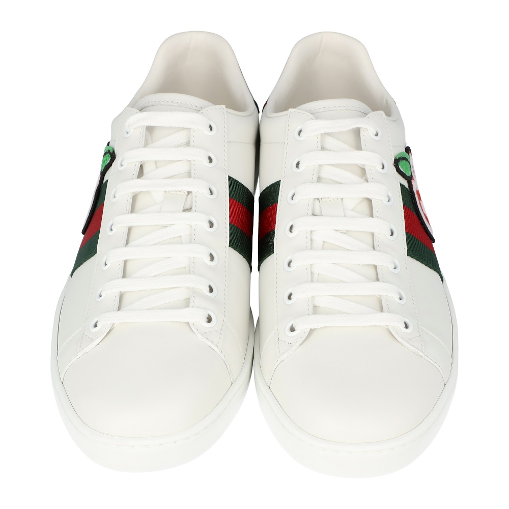 

Gucci White Leather GG Apple Ace Sneakers Size