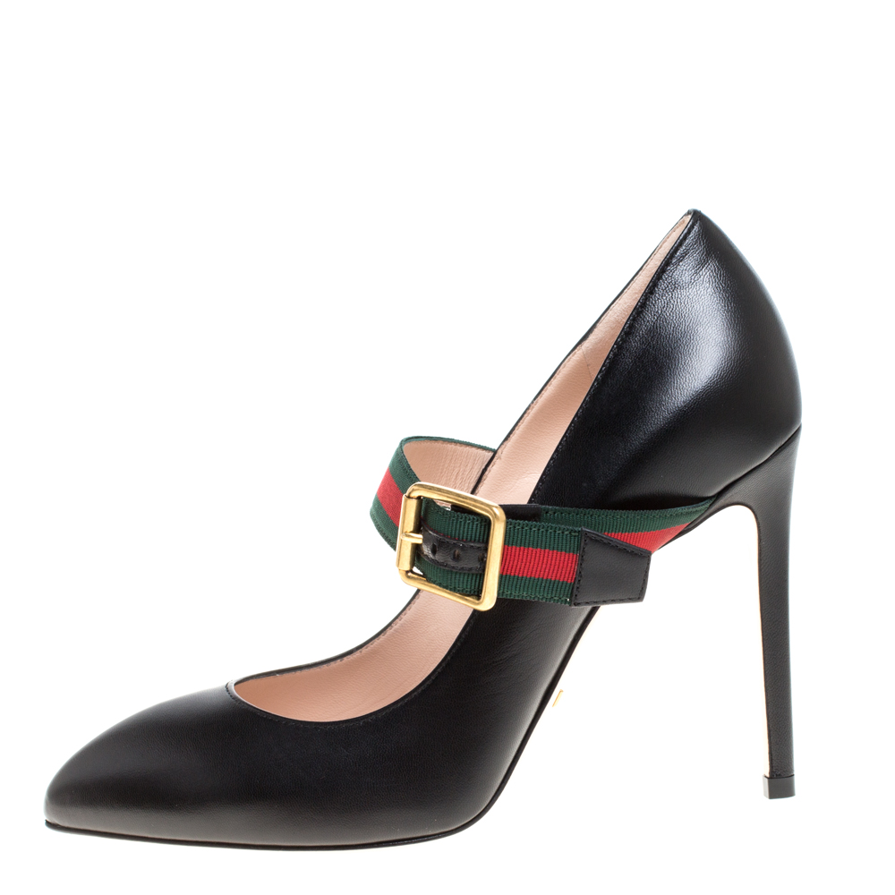 

Gucci Black Leather Sylvie Pointed Toe Pumps Size