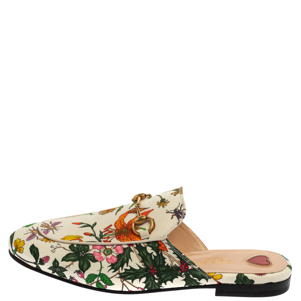 

Gucci Multicolor Floral Canvas Princetown Flat Mules Size