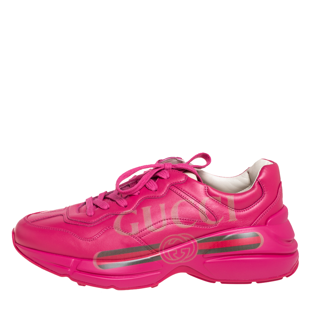 

Gucci Pink Leather Rhyton Sneakers Size