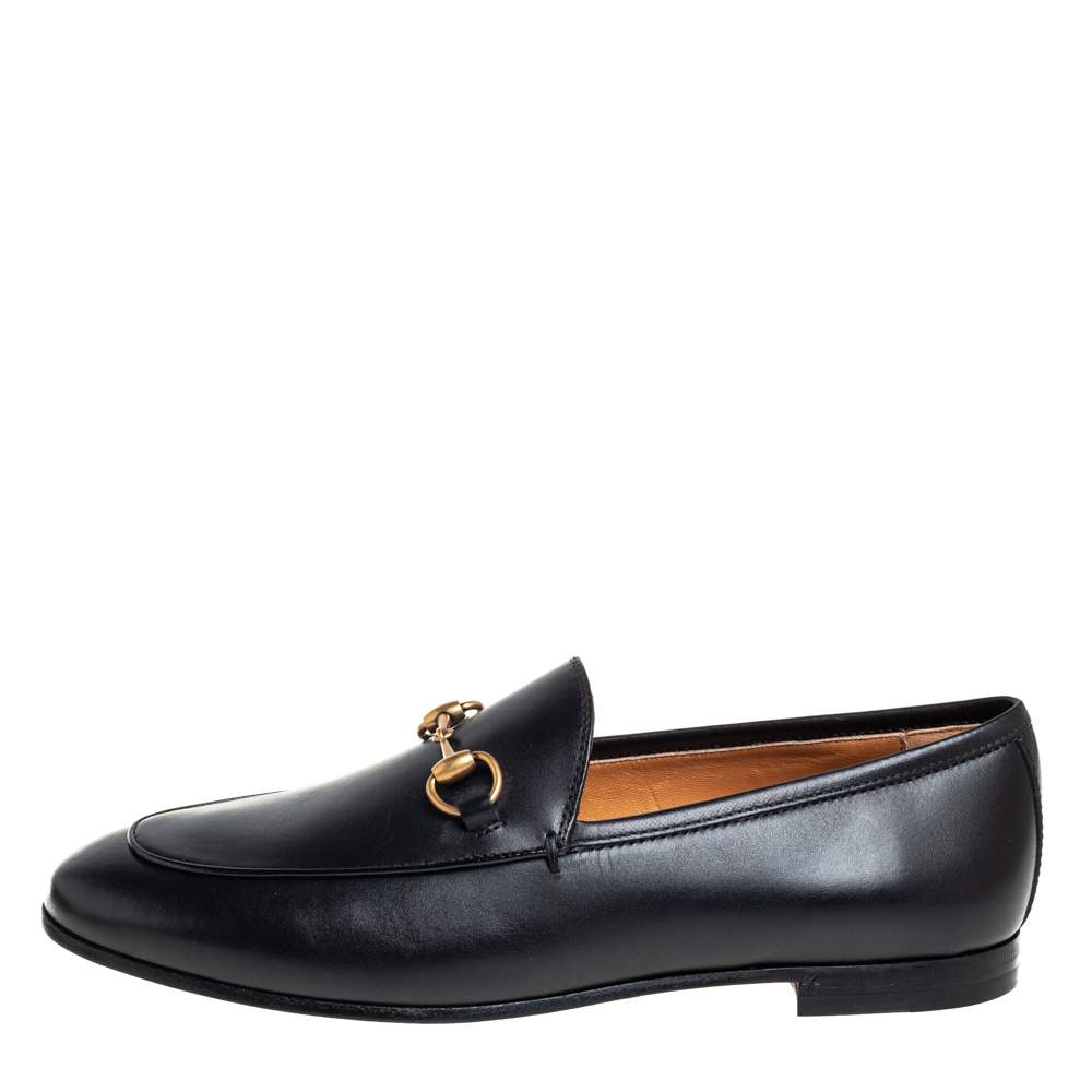 

Gucci Black Leather Horsebit Loafers Size