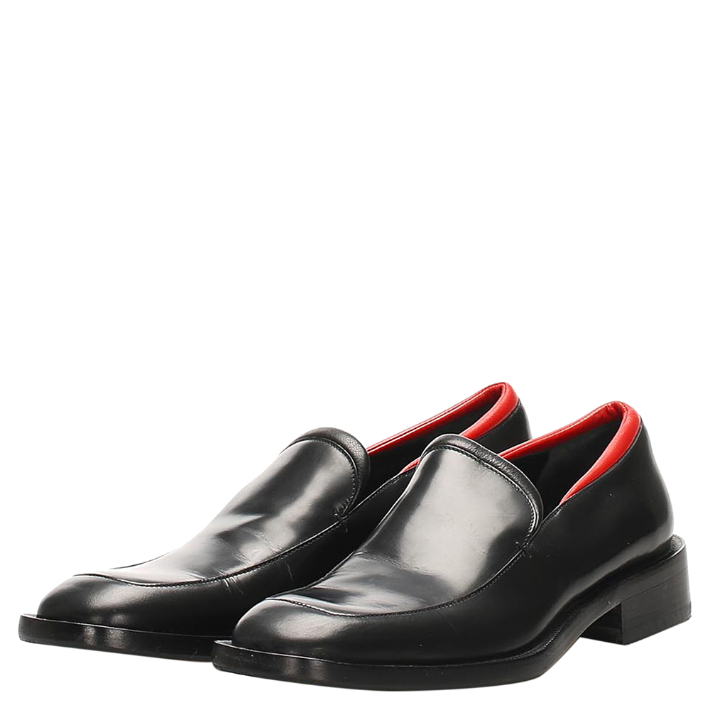 Gucci Black/Red Leather Loafers Size