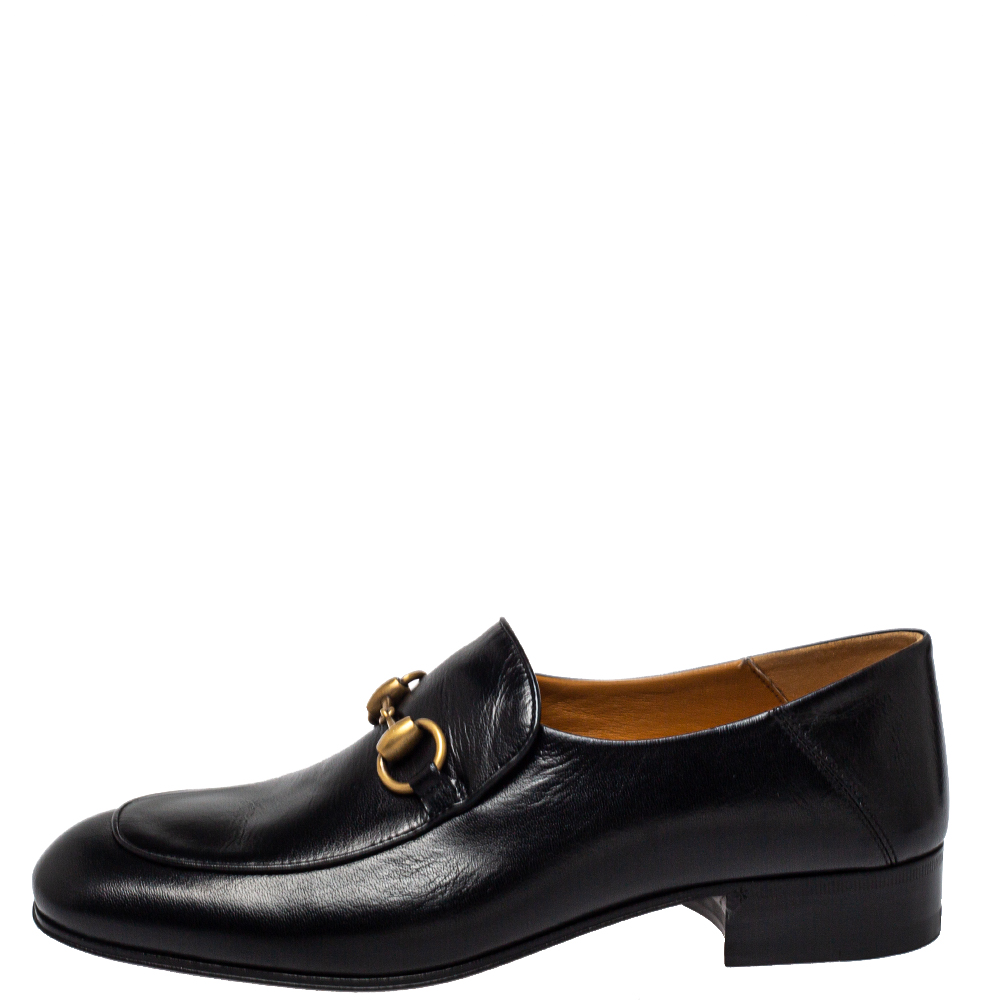 

Gucci Black Leather Horsebit Loafers Size