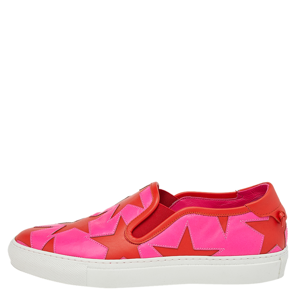 

Givenchy Pink Leather Skate Star Print Slip On Sneakers Size