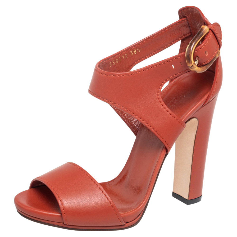 bamboo block heel sandals