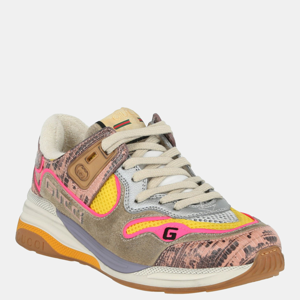 

Gucci Multicolor Suede Colorblock Pattern Sneakers Size IT