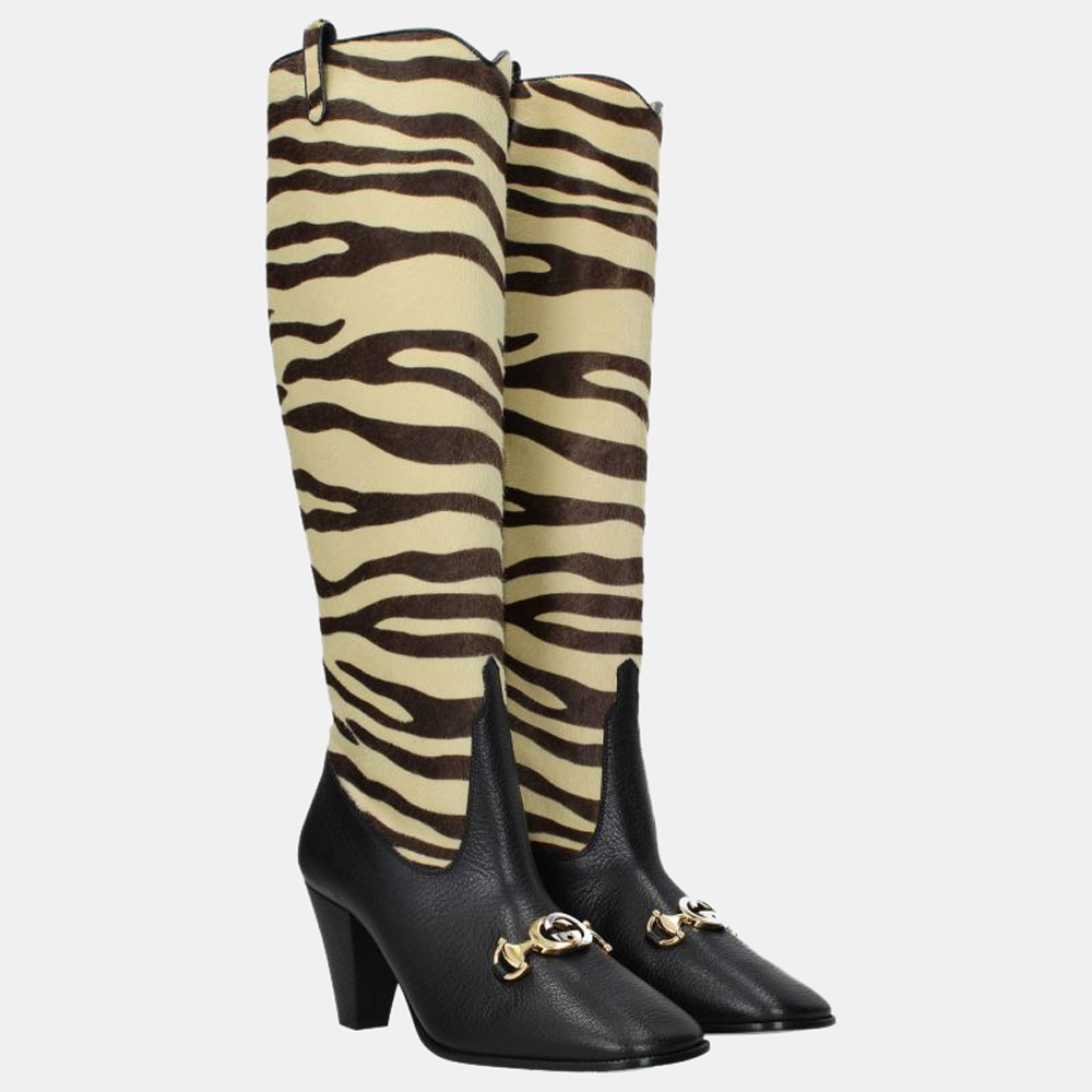 

Gucci Beige Pony Boots Size US 9
