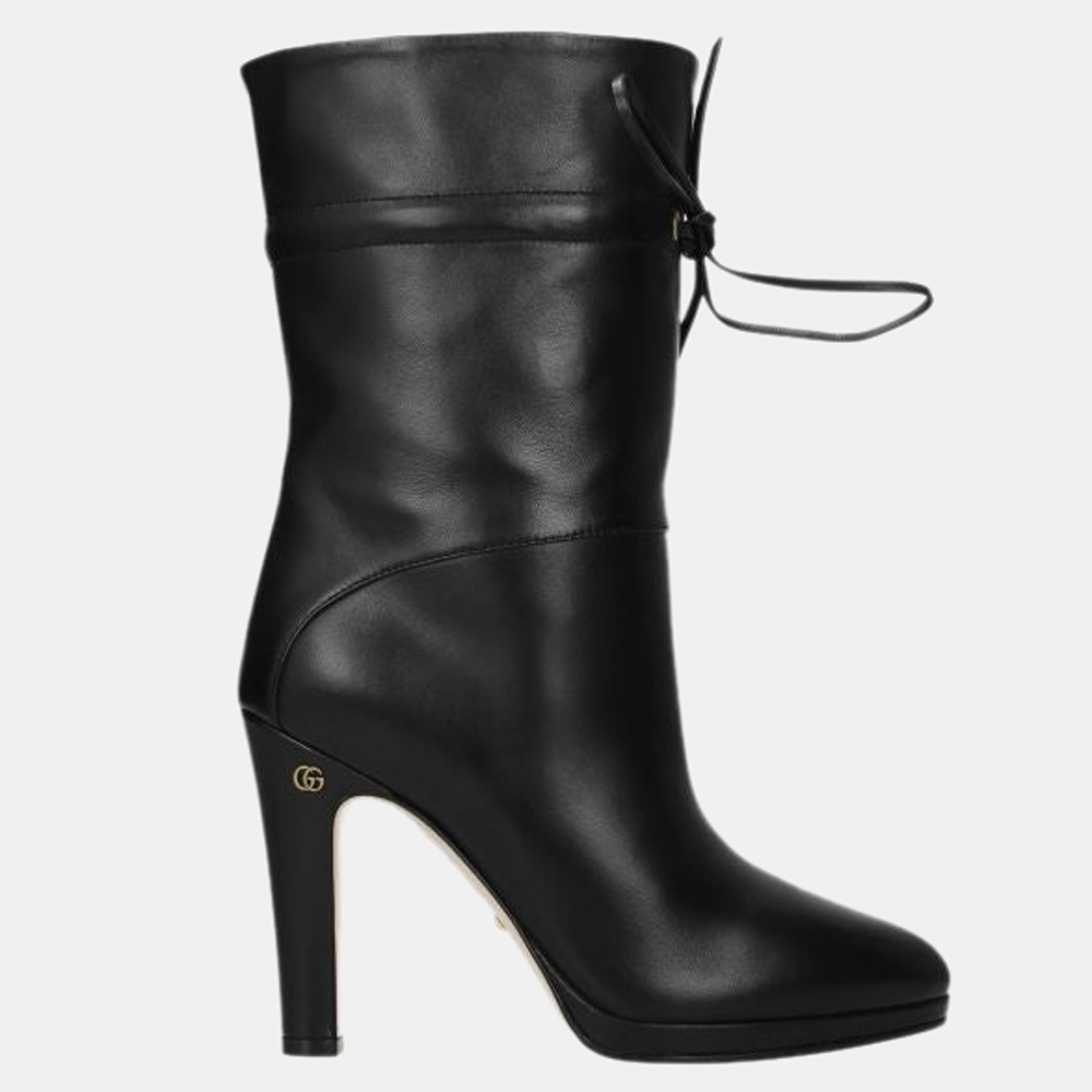 

Gucci Black Leather Charlotte Boots Size US 7 EU