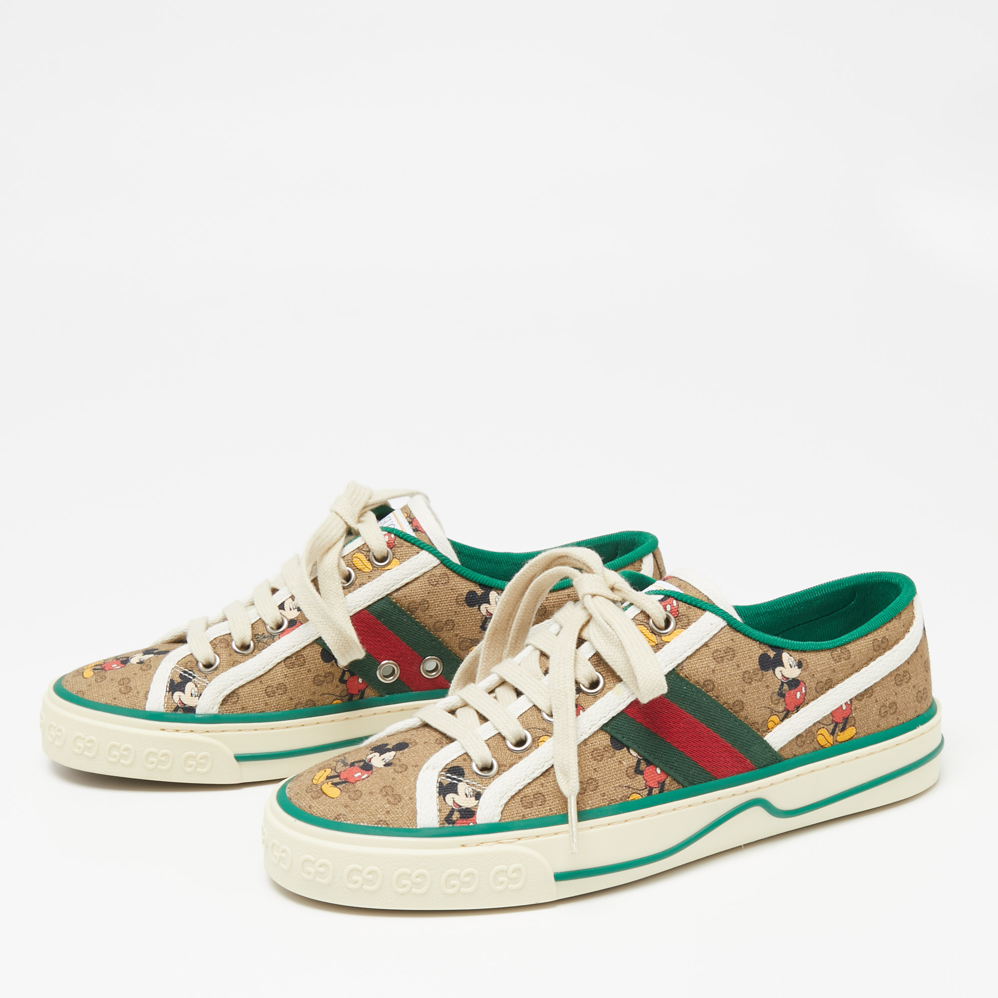 

Gucci Tricolor Canvas GG Mickey Sneakers Size, Brown