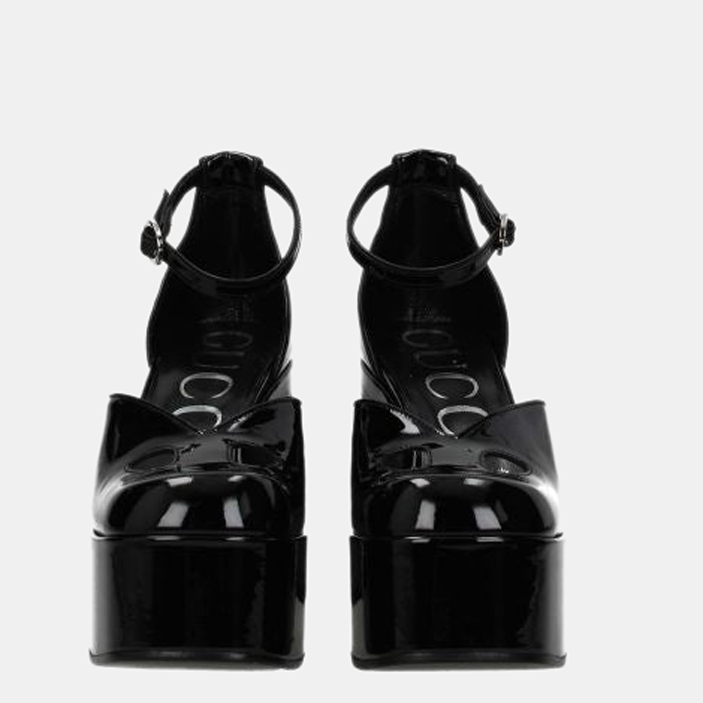 

Gucci Black Patent Leather Sandals US 8 EU