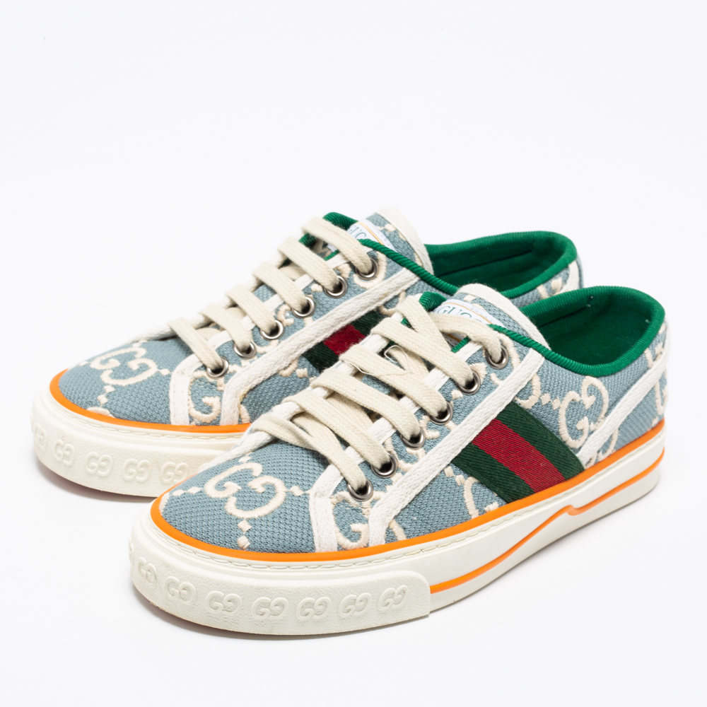 

Gucci Multicolor Canvas Tennis 1977 Low Top Sneakers Size