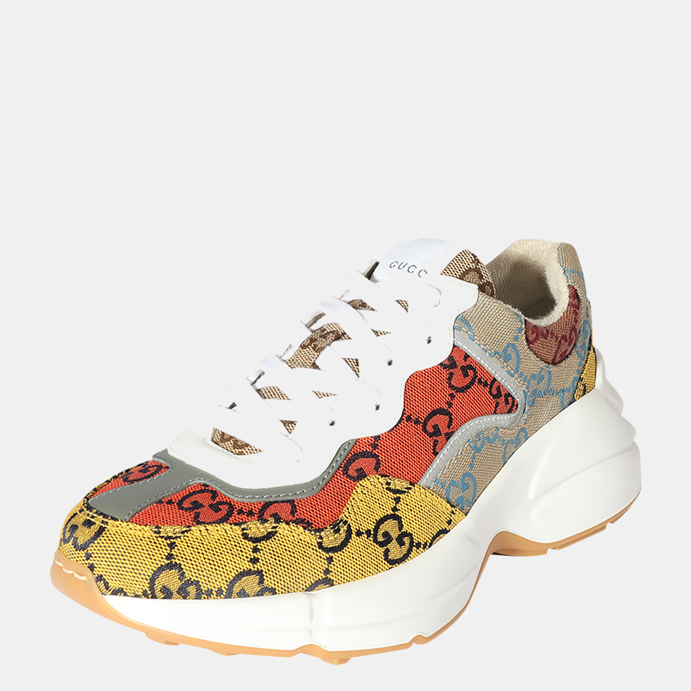 

Gucci Orange GG Canvas Rhyton Sneaker EU