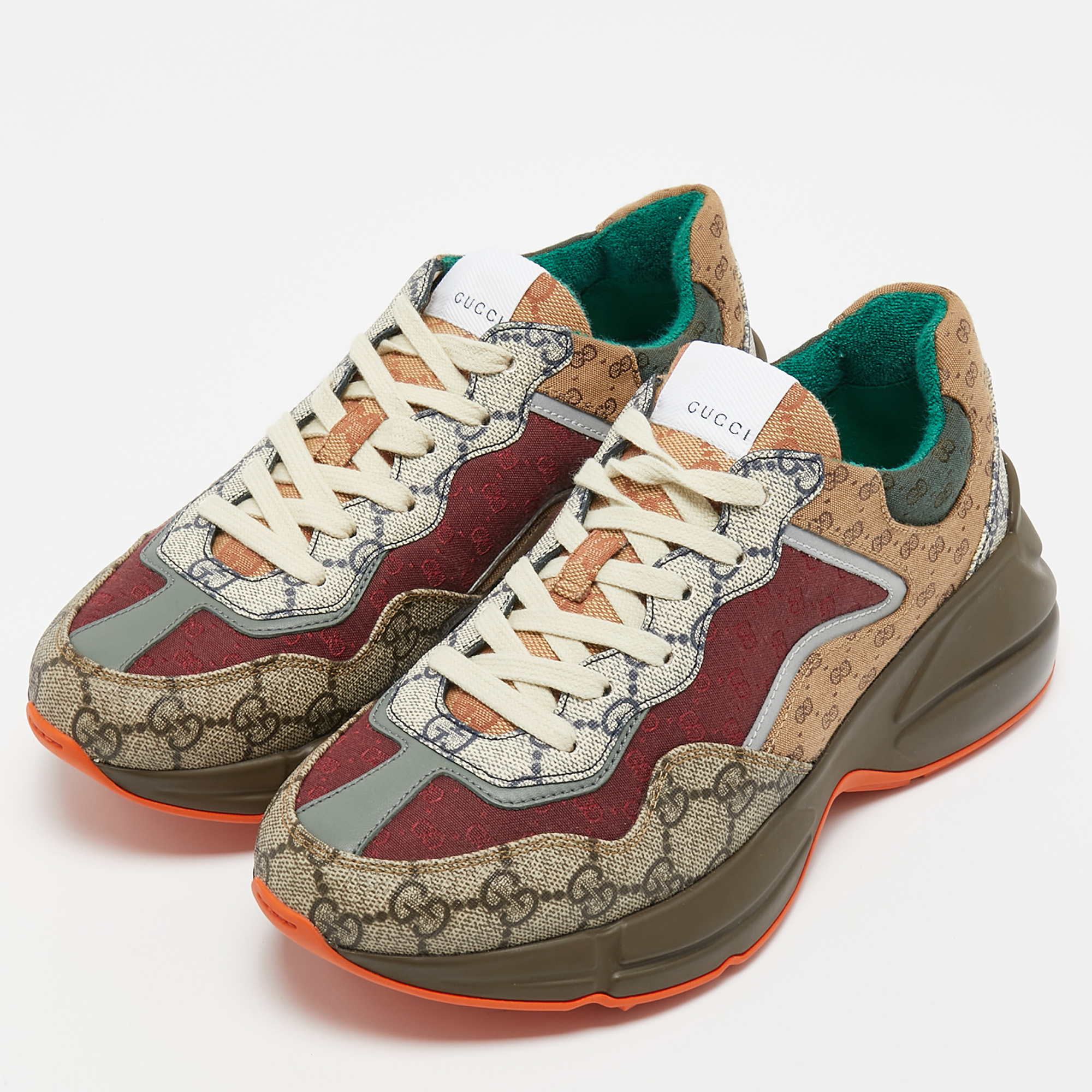 

Gucci Multicolor Canvas and Leather Rhyton Sneakers Size