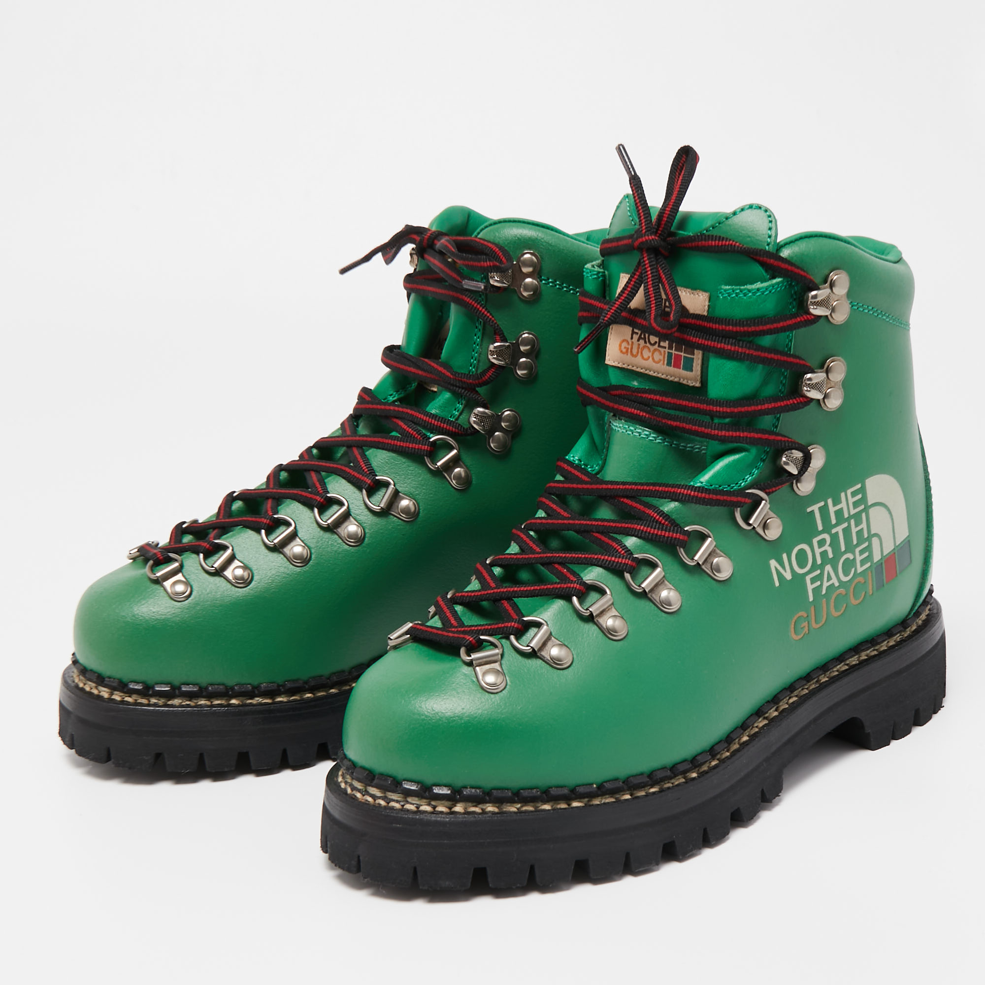 

Gucci X The North Face Green Leather Lace-up Boots Size