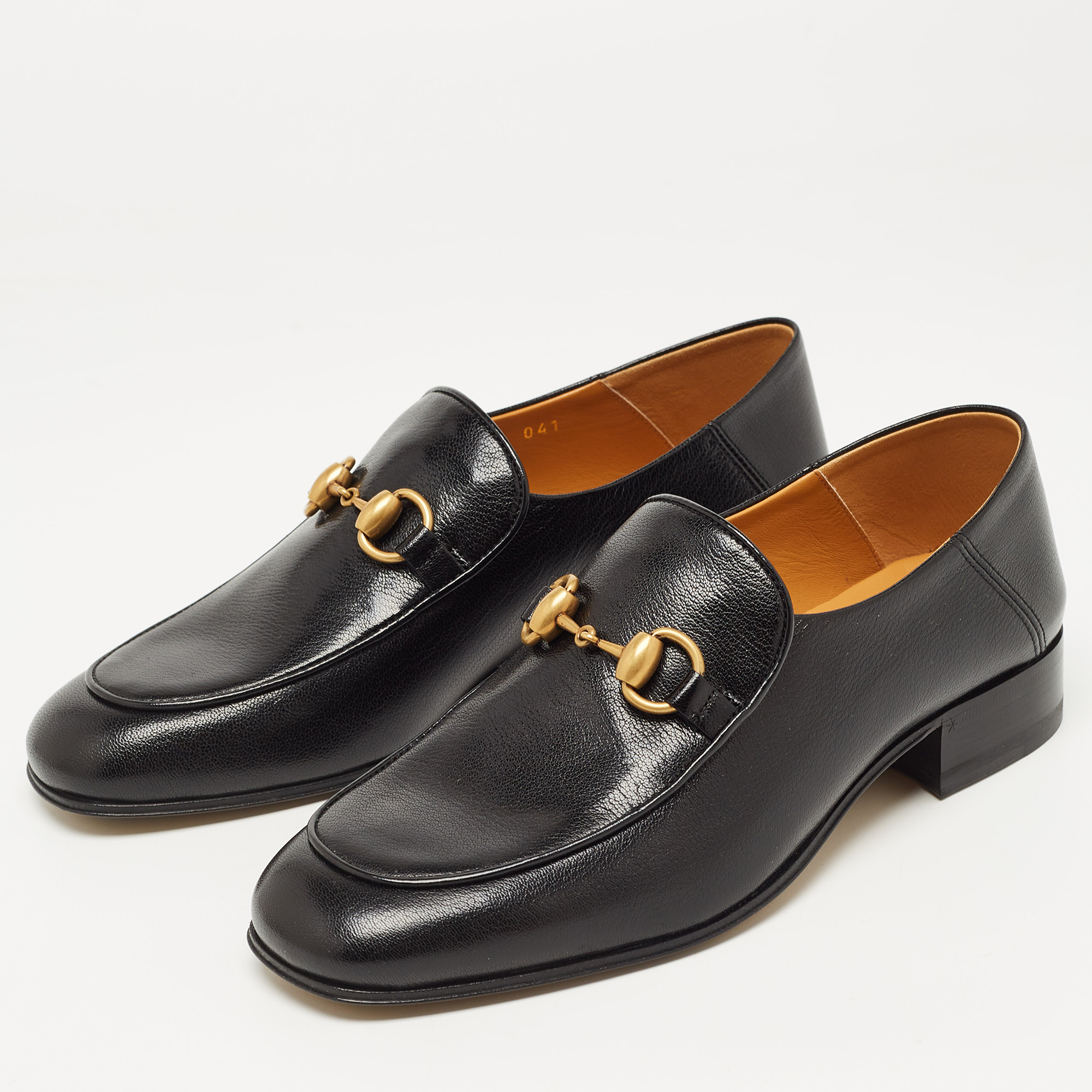 

Gucci Black Leather Horsebit Foldable Loafers Size