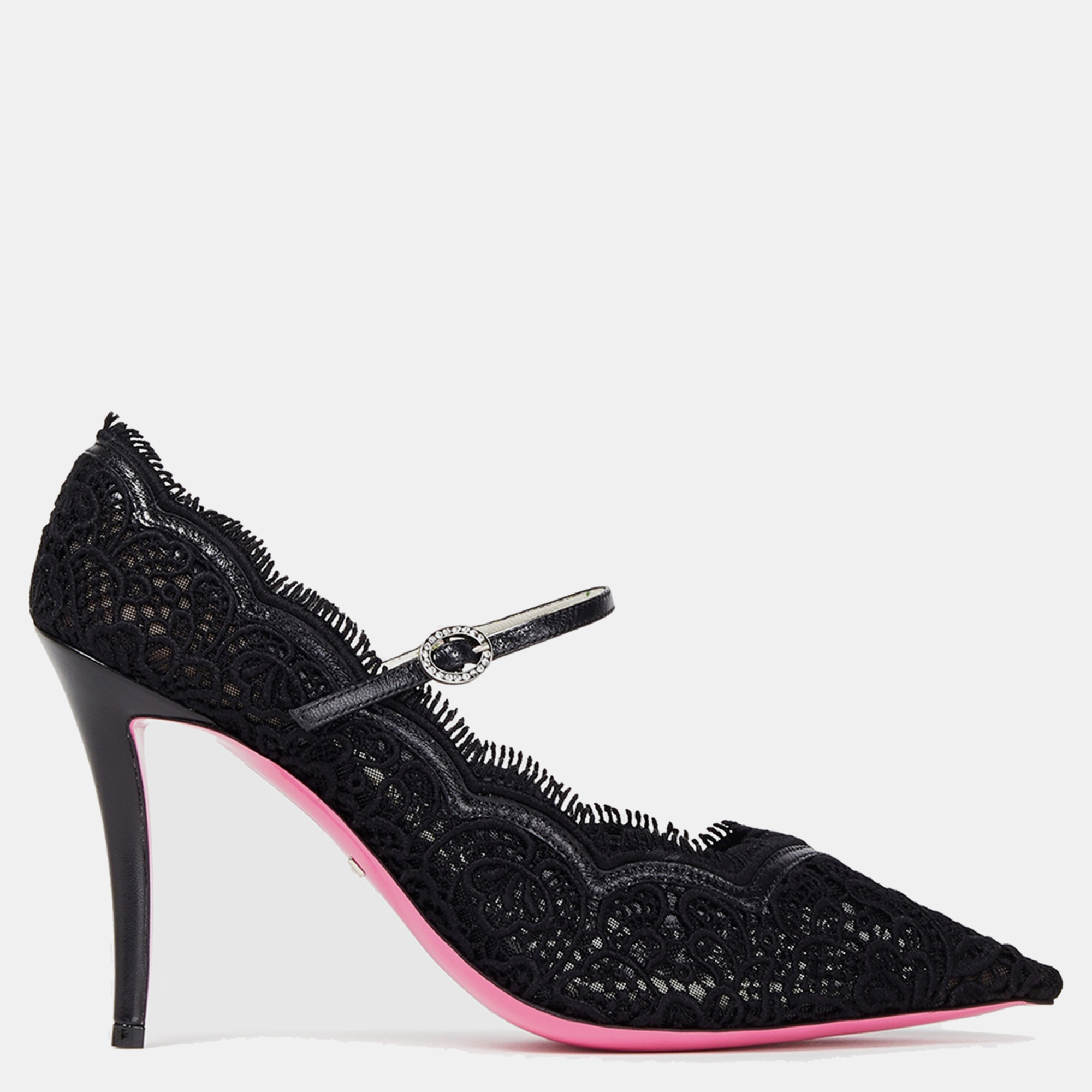 

Gucci Black Lace and Leather Pumps Size