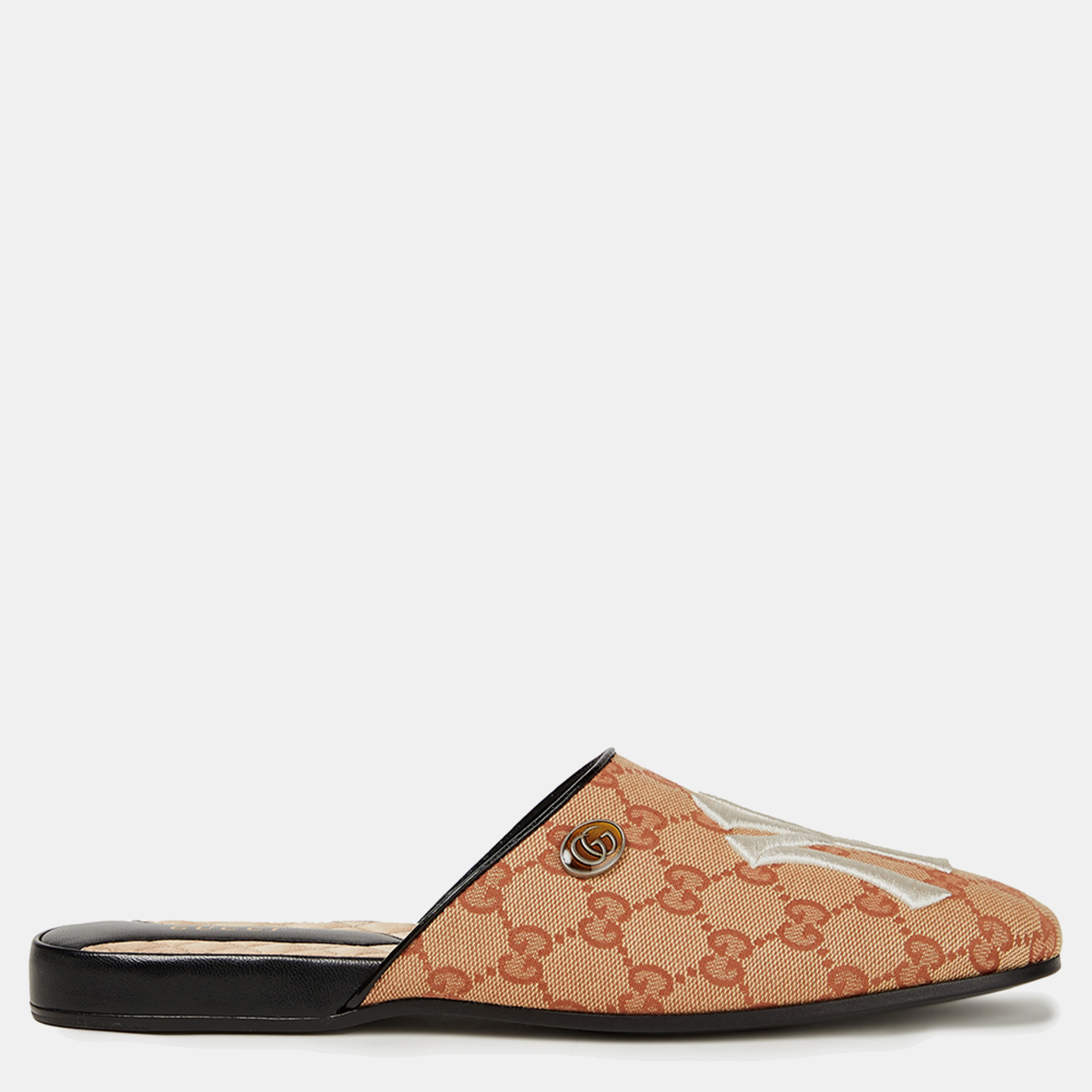 

Gucci Brown GG Canvas Flat Mules Size