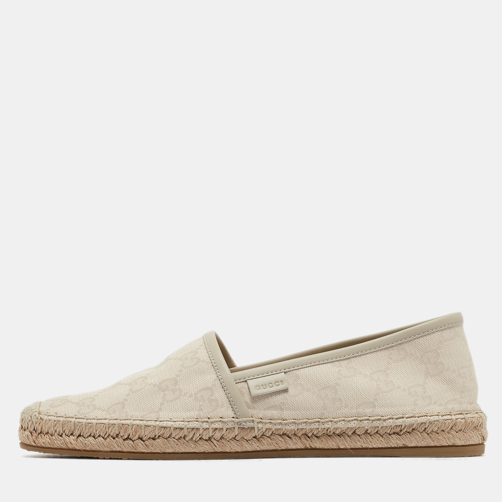 

Gucci Light Grey GG Canvas Canvas Espadrille Flats Size