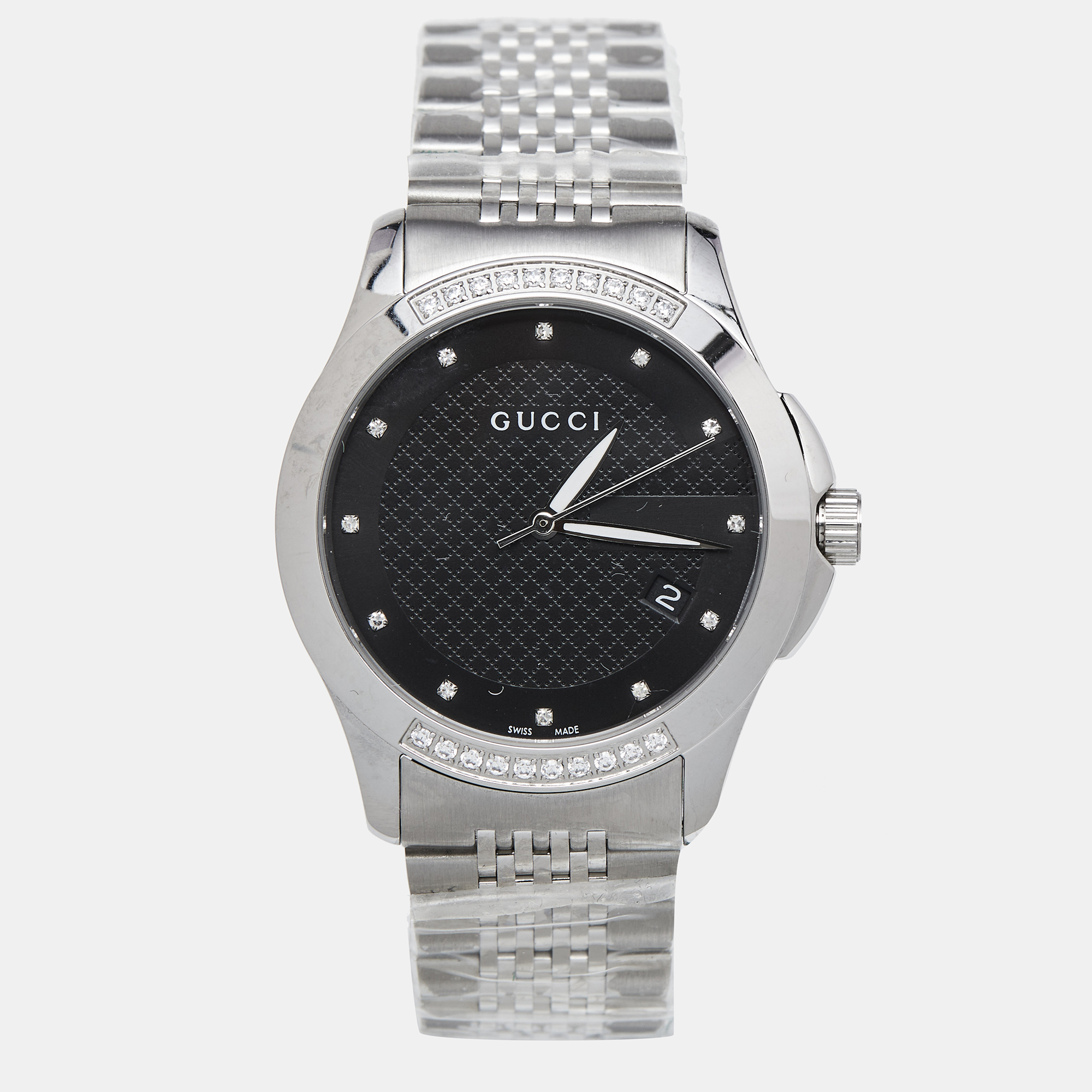 

Gucci Black Stainless Steel G-Timeless YA126408 Unisex Wristwatch