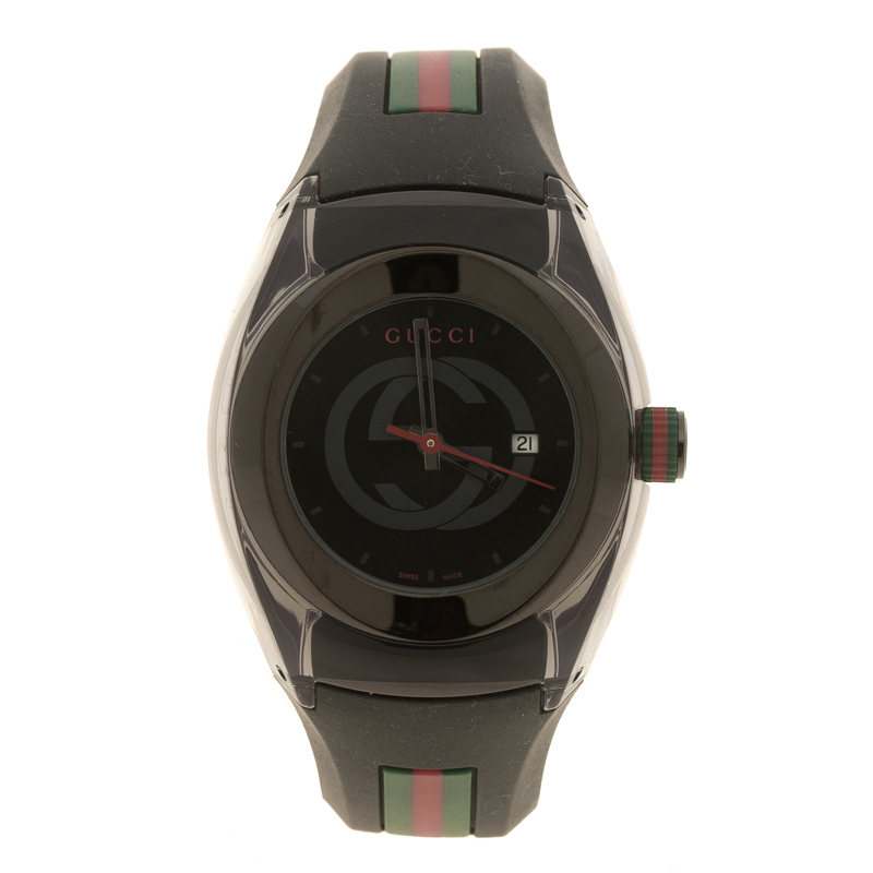 Gucci Black Transparent Nylon Sync Women's Wristwatch 35 mm