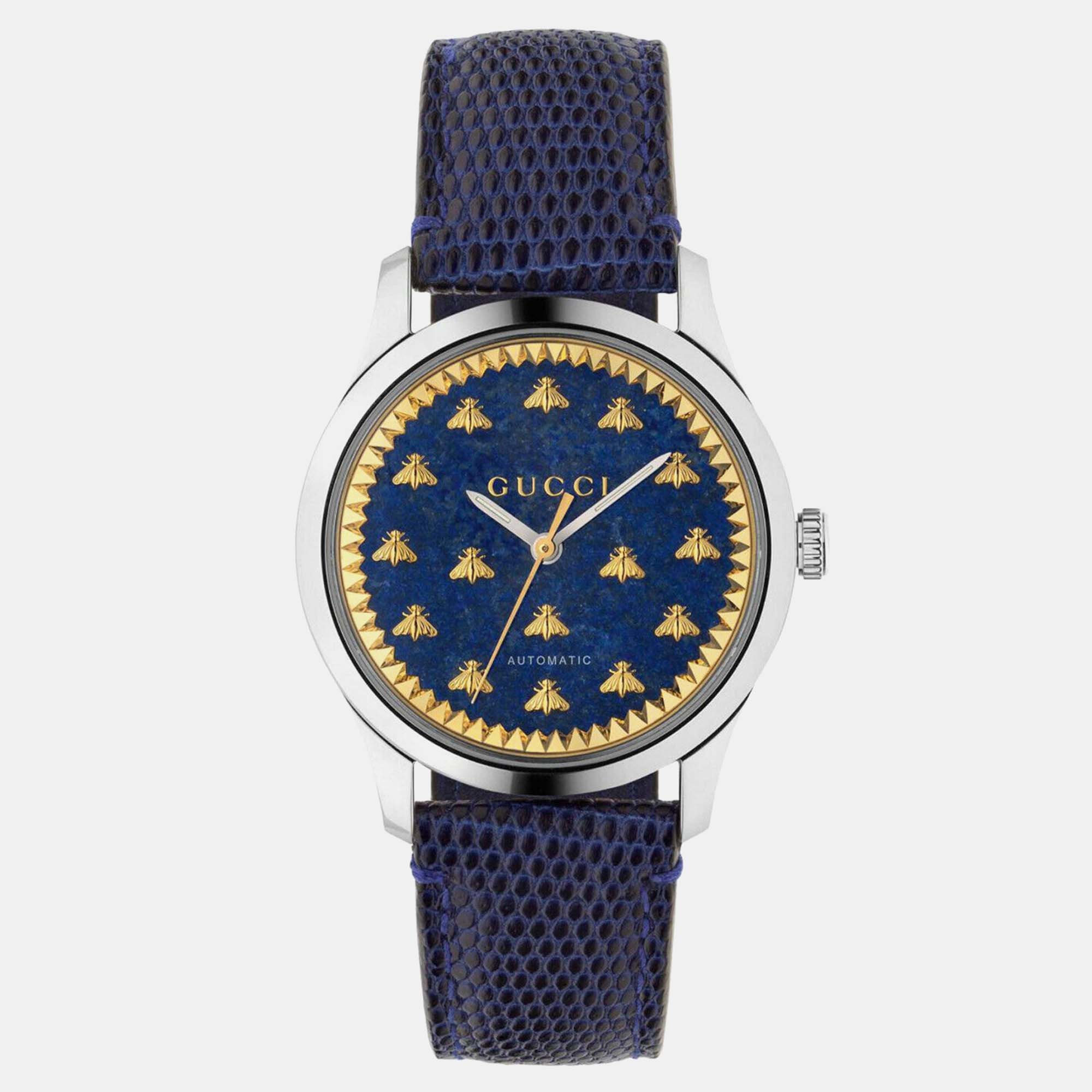 

Gucci G-Timeless Blue Lapiz & Gold Bee Motif Automatic Unisex Watch