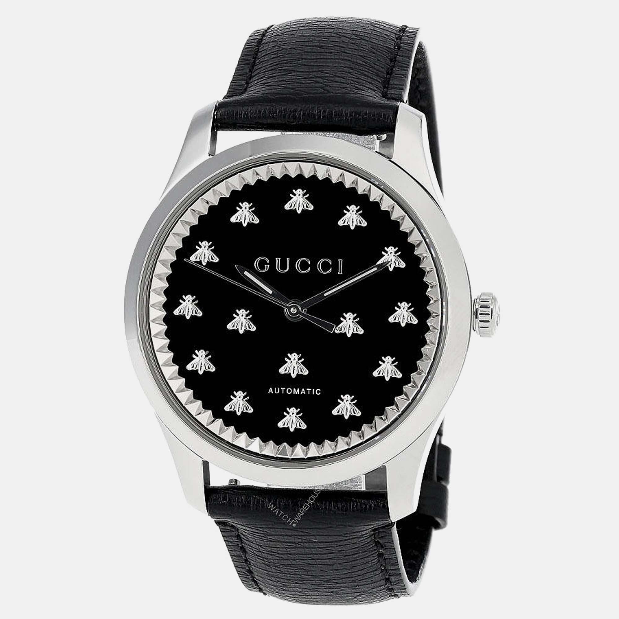

GUCCI G-Timeless AUTO Black Onyx Stone Dial Men's Watch YA126286