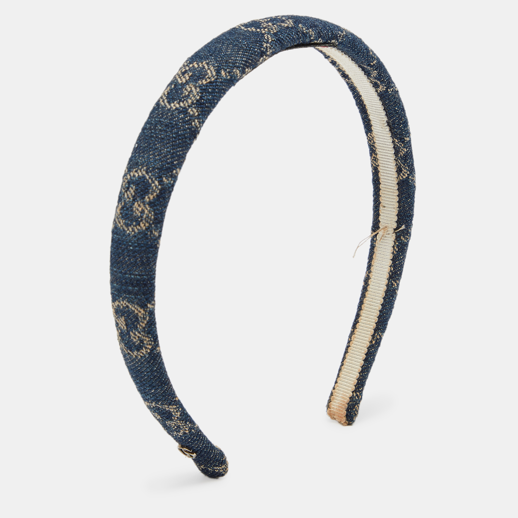 Pre-owned Gucci Blue Gg Denim Headband