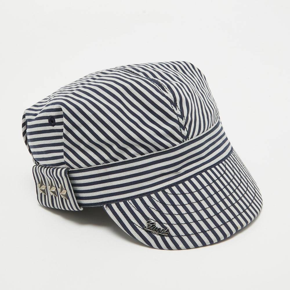 

Gucci Navy Blue/White Striped Cotton Cap