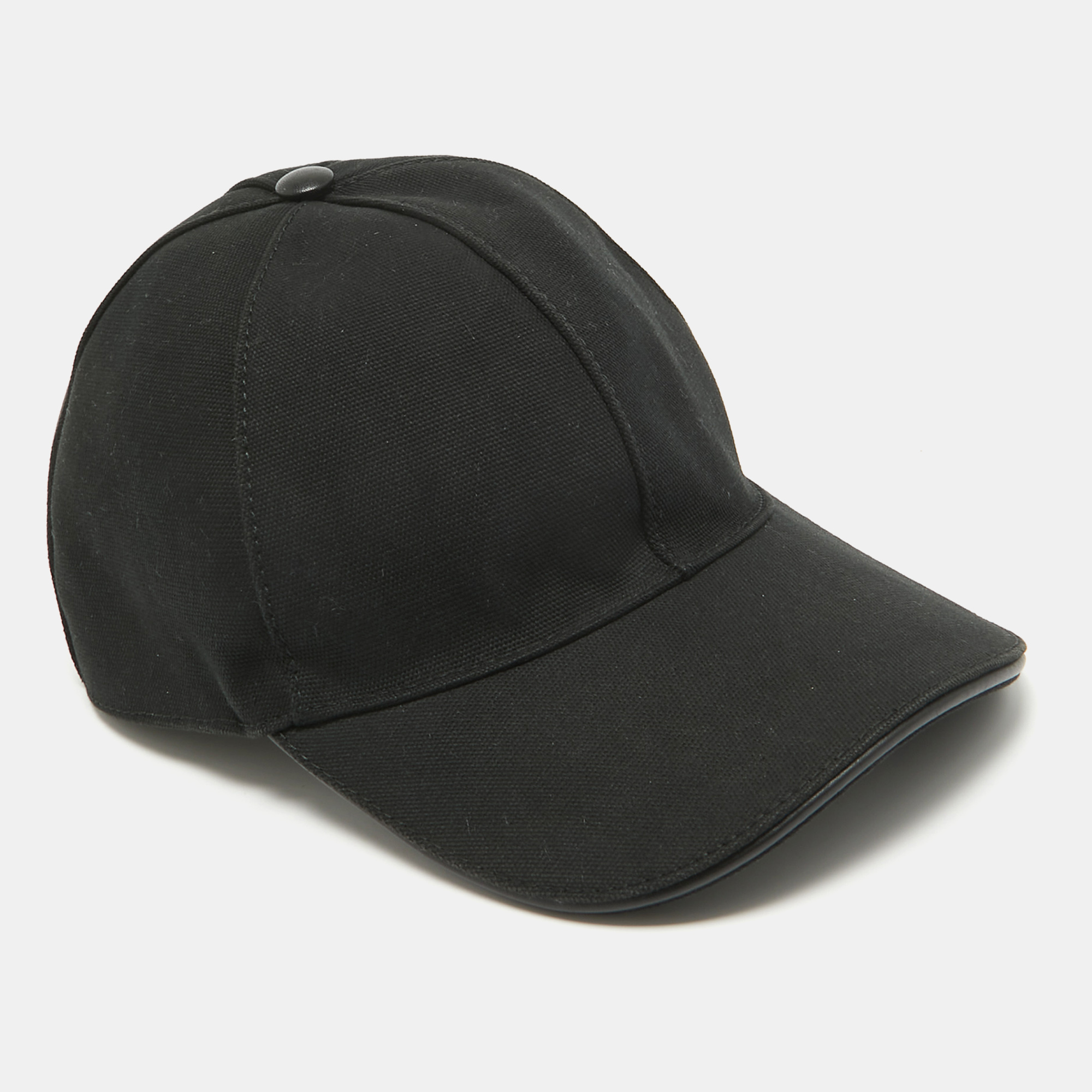 

Cotton Black GG Embroidered Canvas Baseball Cap L