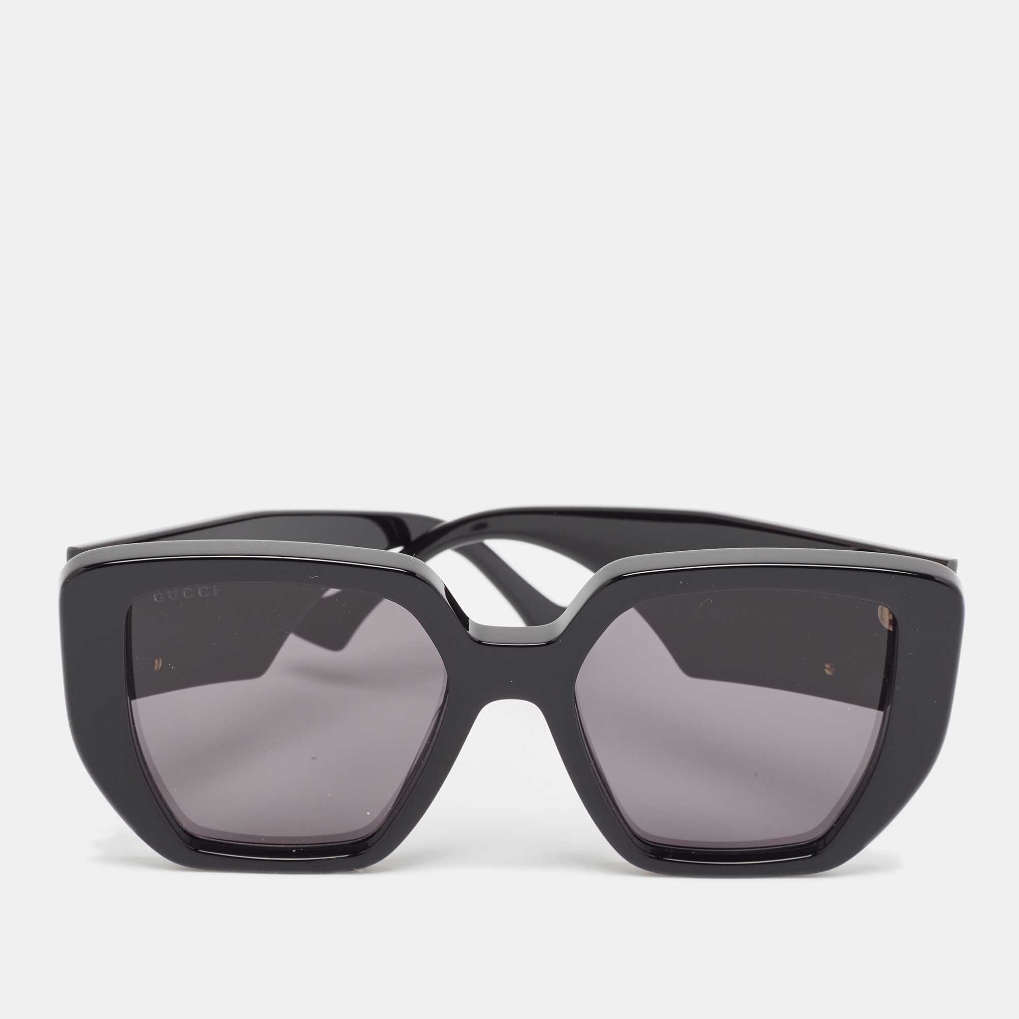 

Gucci Black GG0956S Double G Rectangle Sunglasses