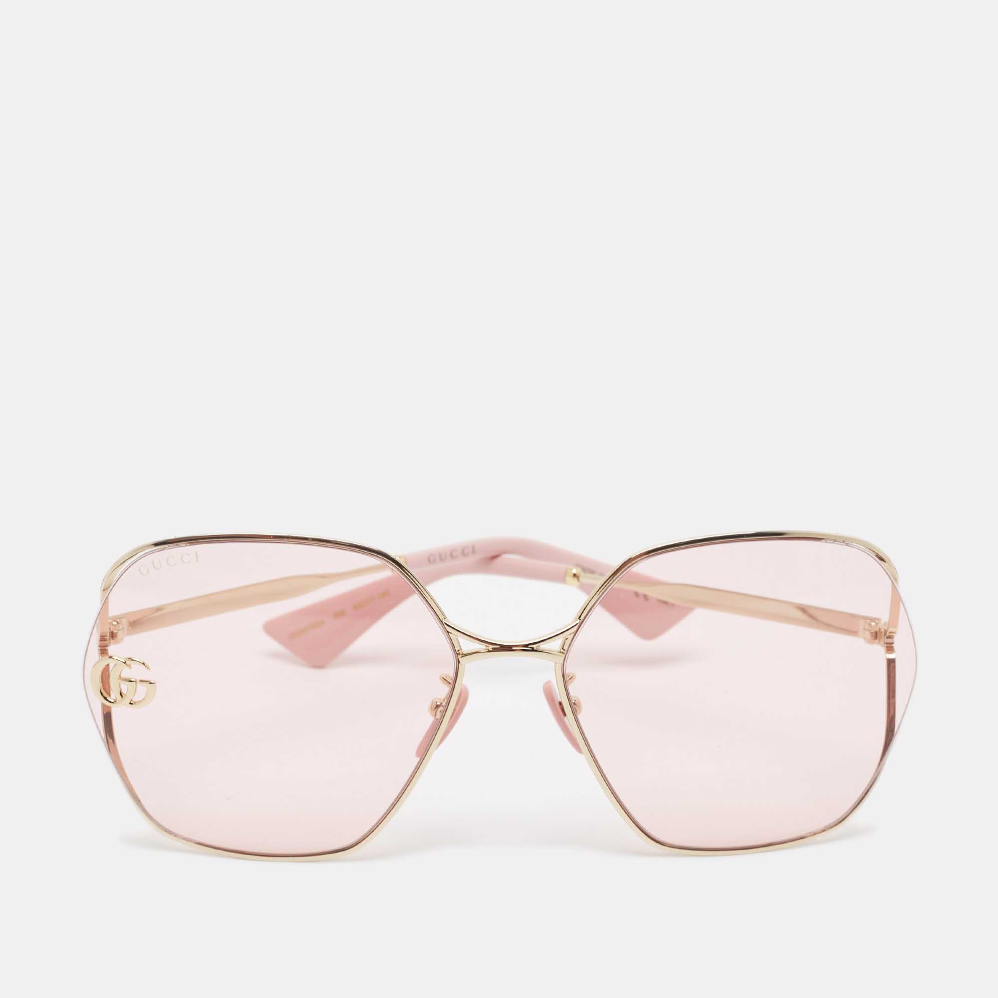 

Gucci Pink/Gold GG0818SA GG Oversized Sunglasses