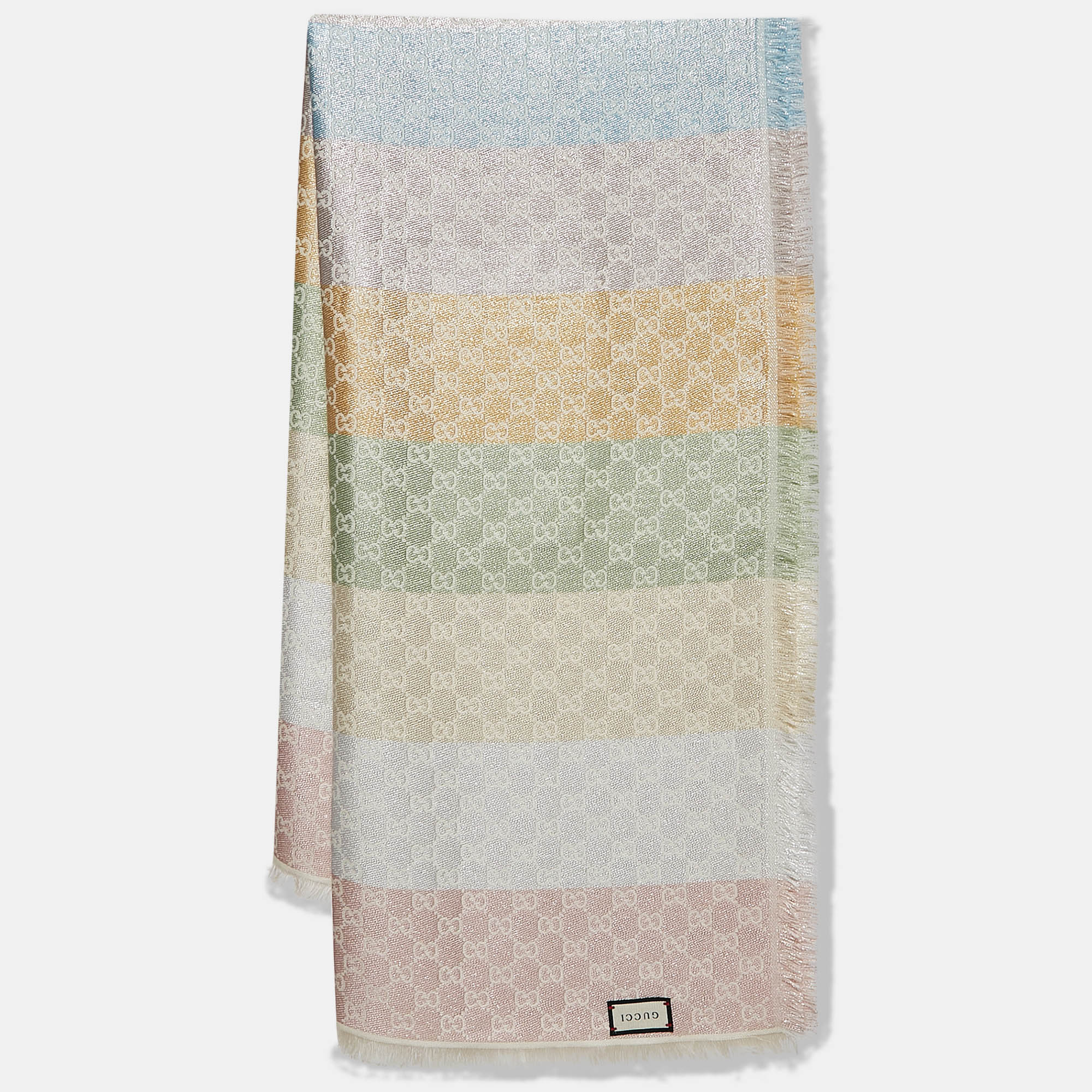 

Gucci Beige GG Jacquard Wool Blend Shawl