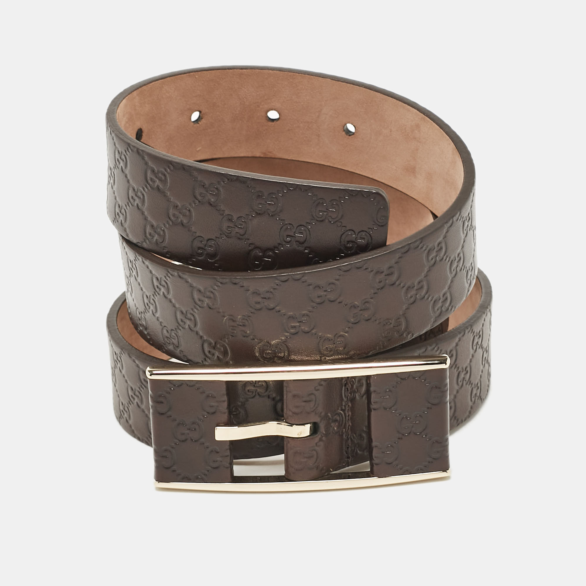 

Gucci Brown Micoguccissima Leather Buckle Belt 85CM