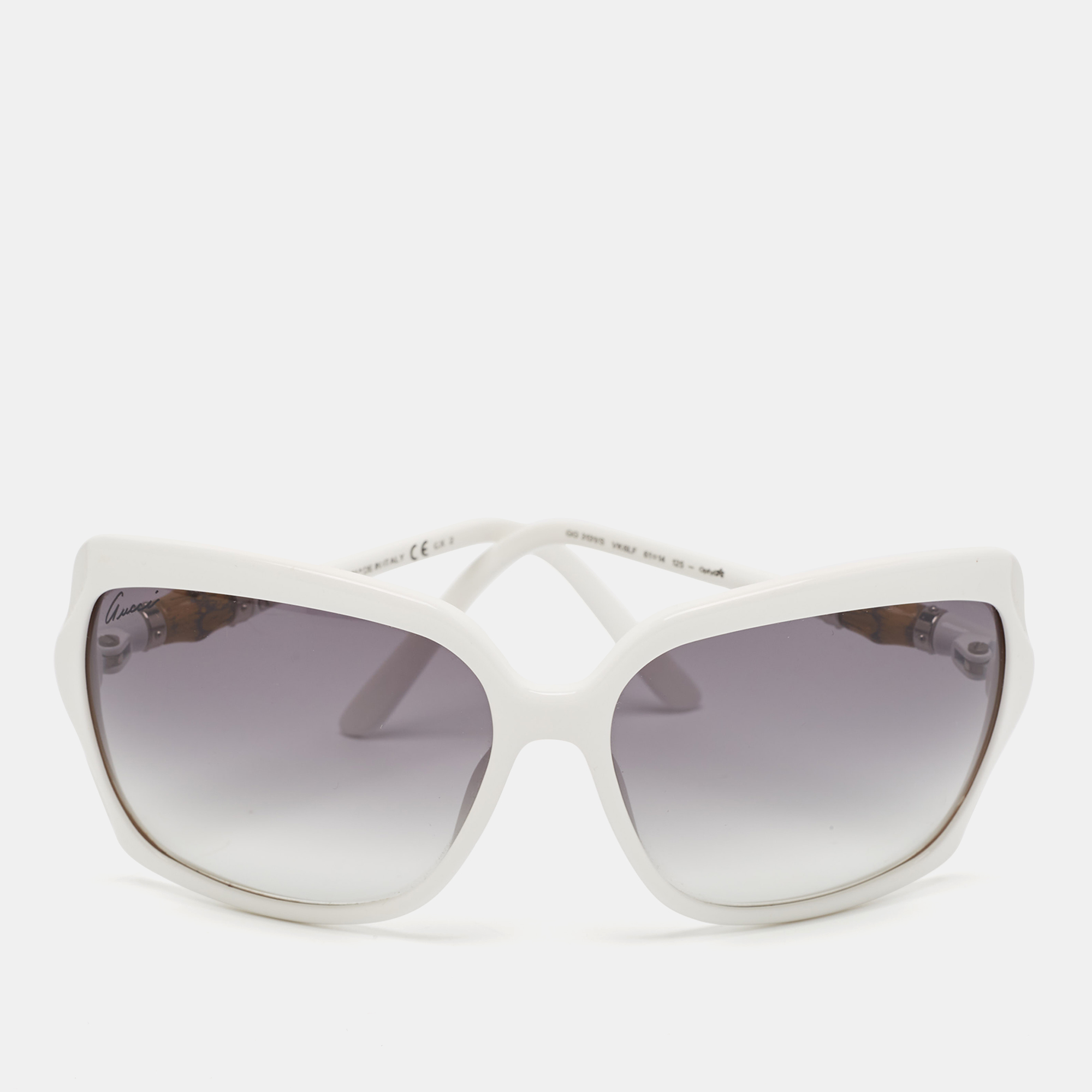 

Gucci White/Black Gradient GG 3131/S Bamboo Oversized Sunglasses