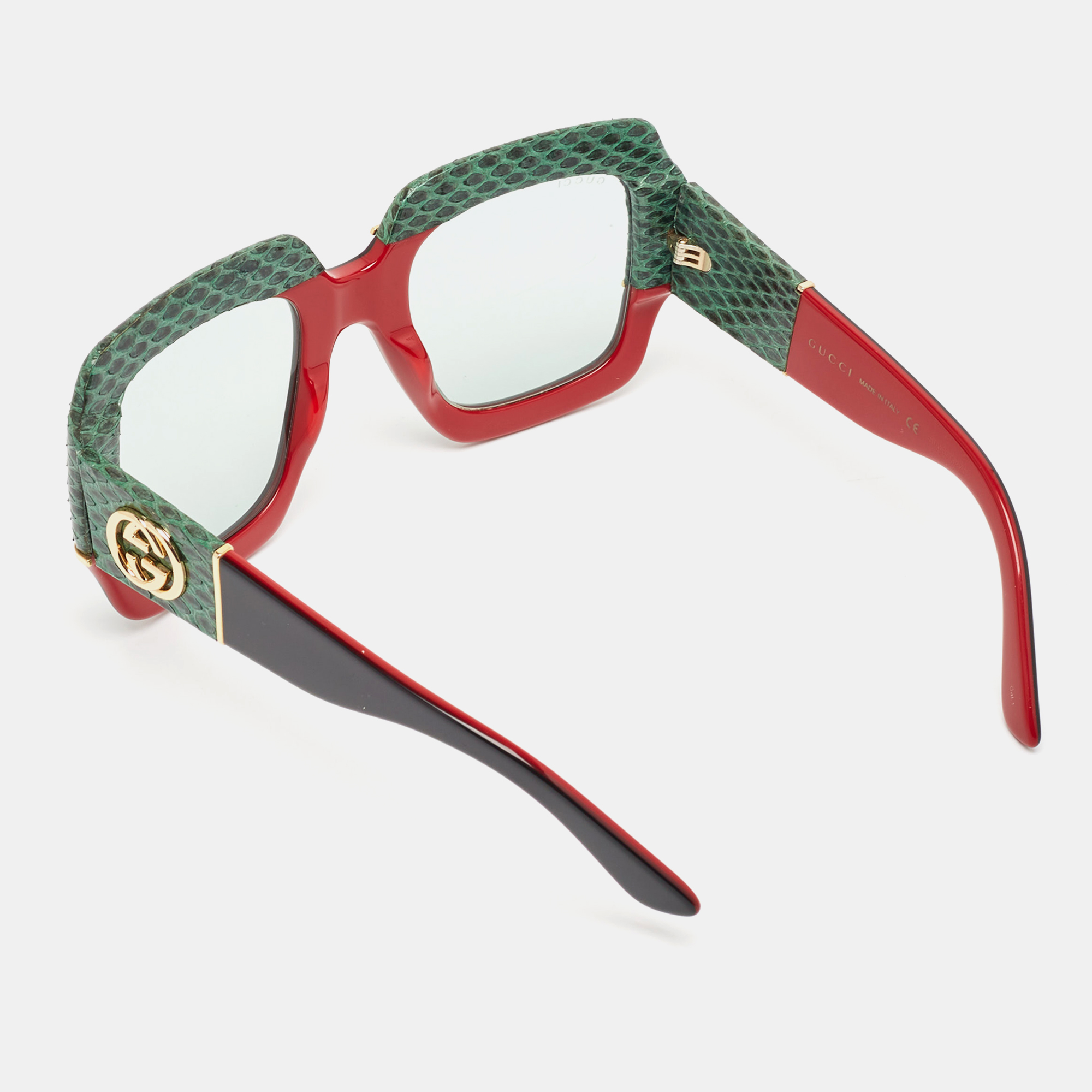 Gucci Multicolor Snakeskin GG0484S Square Sunglasses 