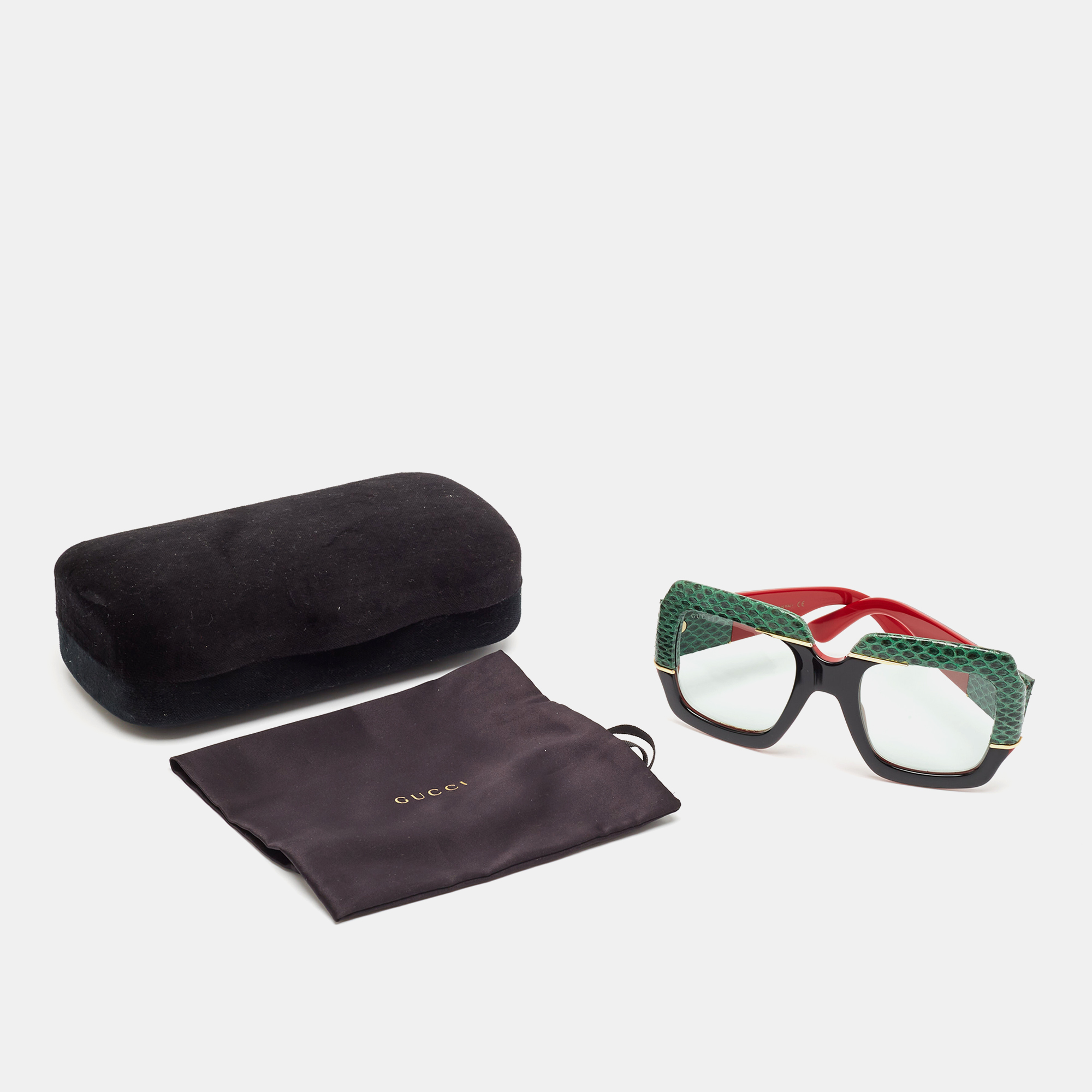 Gucci Multicolor Snakeskin GG0484S Square Sunglasses 
