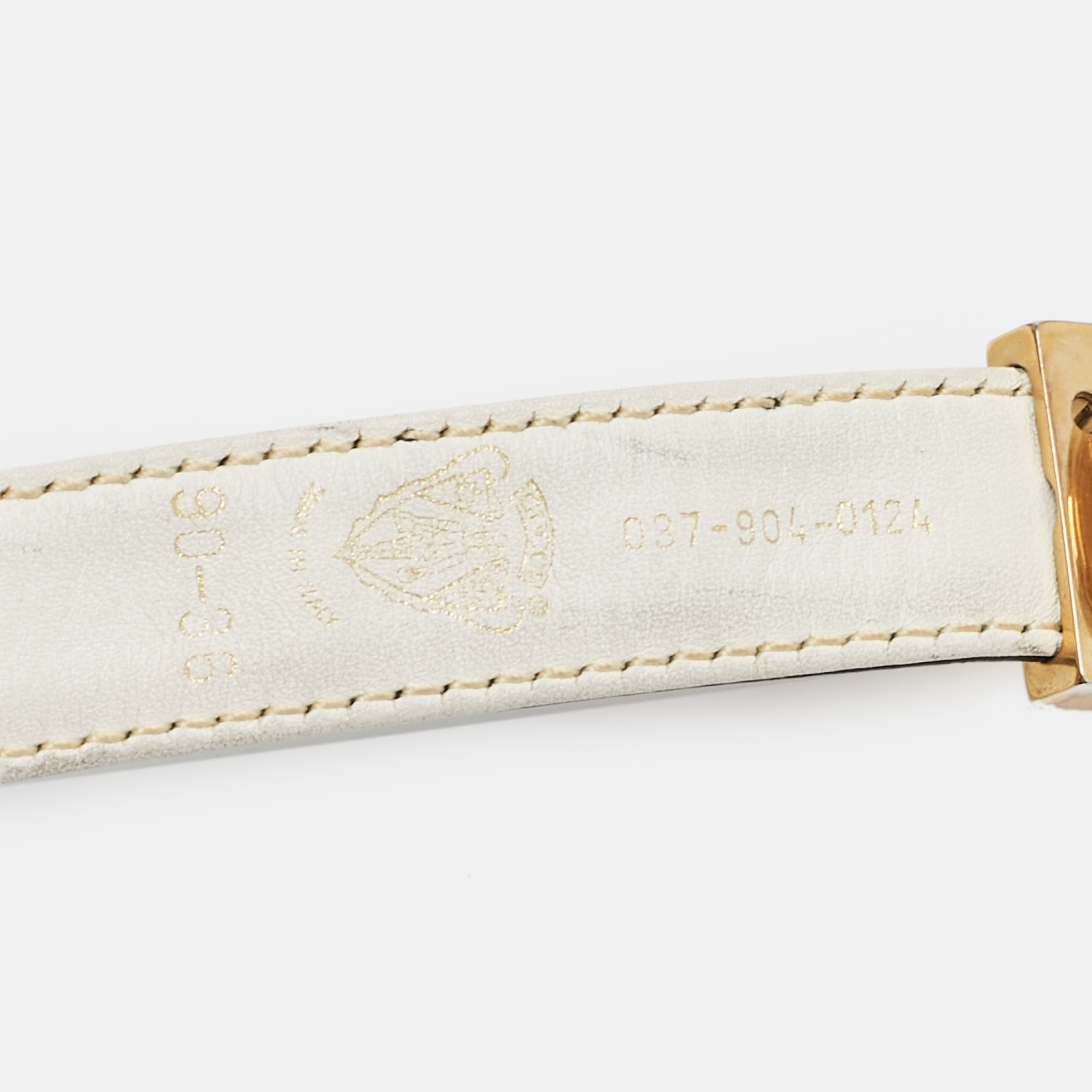 Gucci White/Black Leather Vintage Interlocking G Buckle Belt 90 CM 