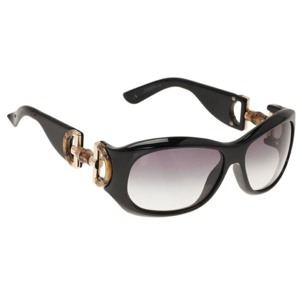 Gucci Black Bamboo Horsebit Oversized Sunglasses Gucci | TLC