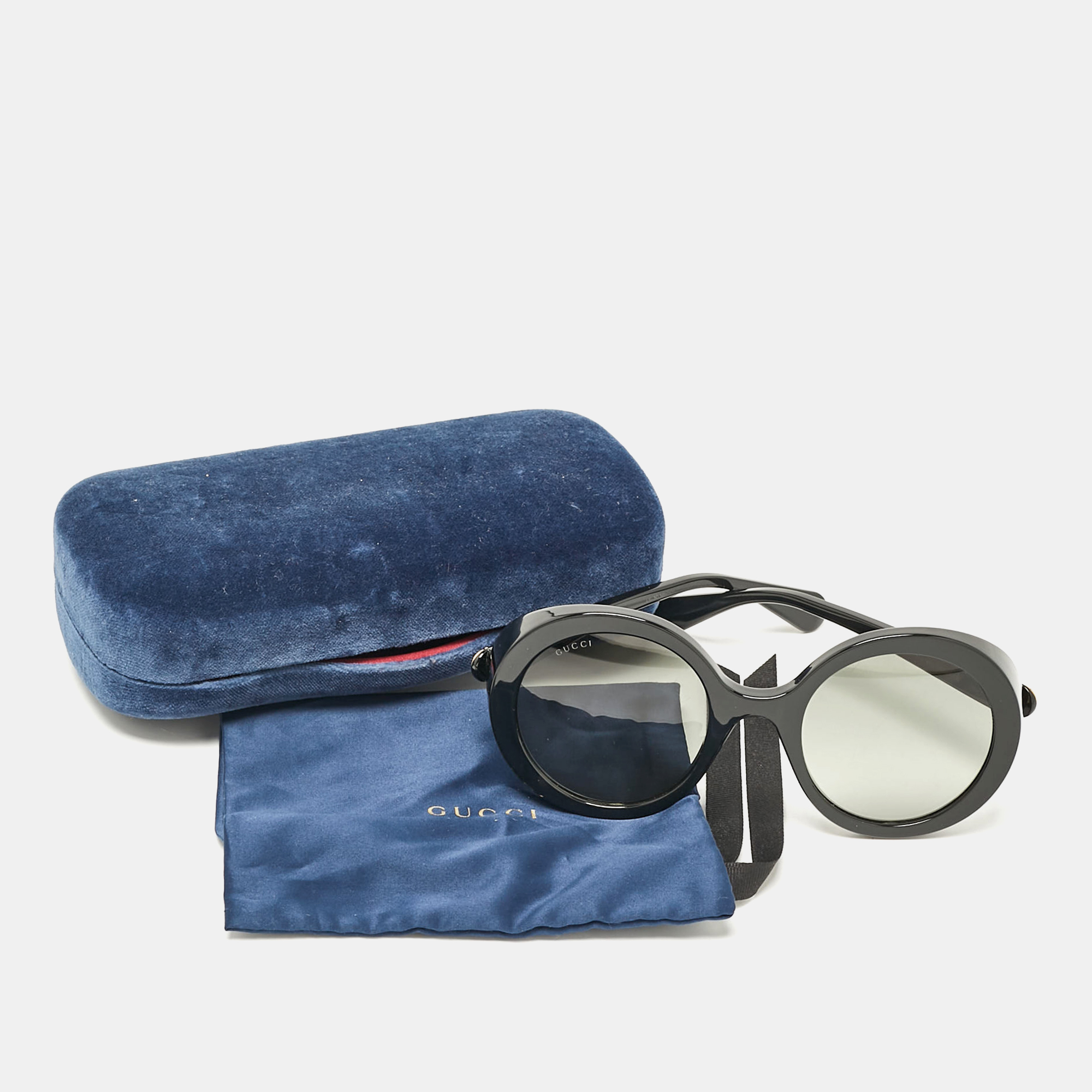 Gucci Black GG0376S Interlocking G Round Sunglasses 
