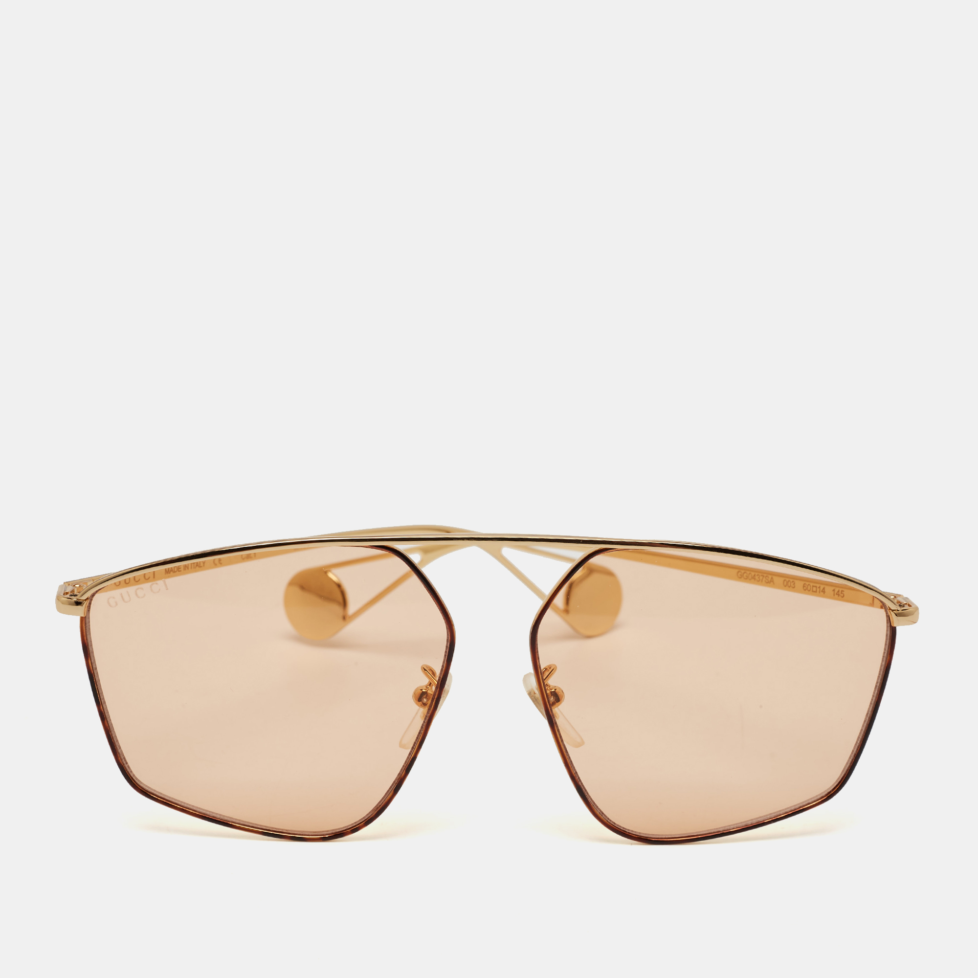 

Gucci Gold Tone GG0437S Square Sunglasses