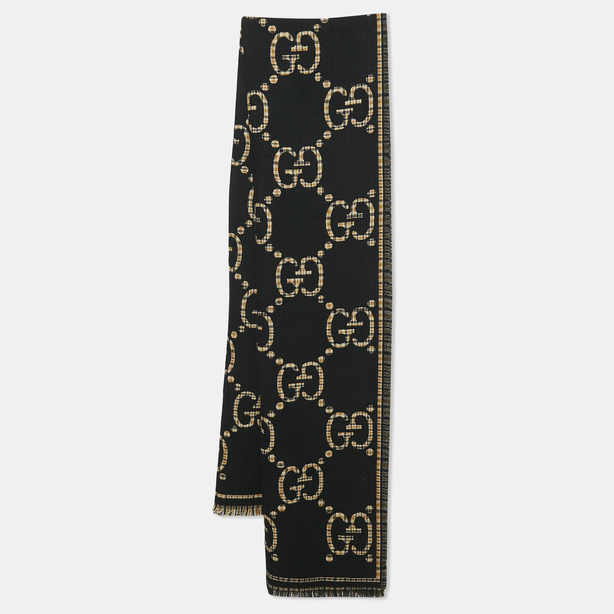 

Gucci Black Fringe Scarf