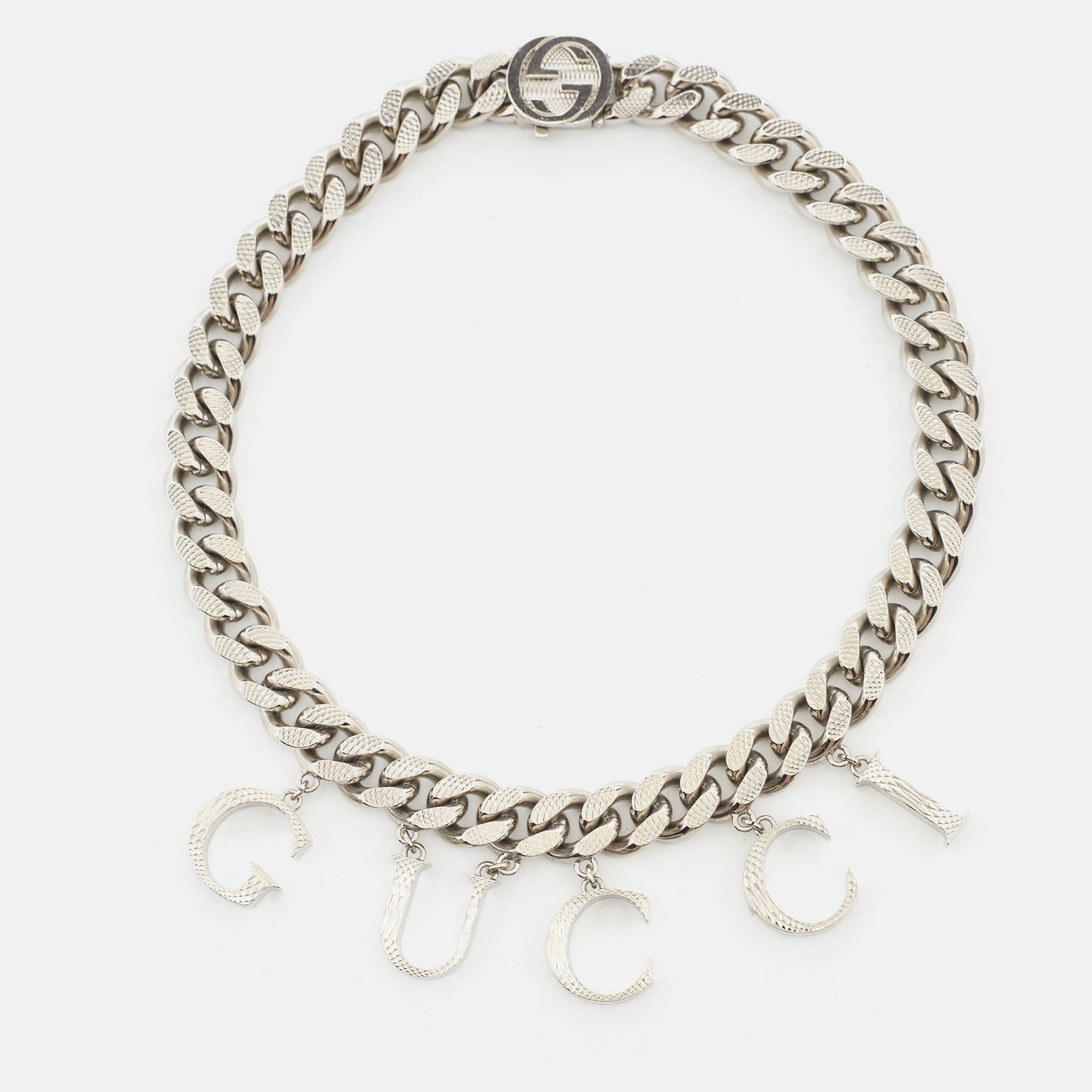 

Gucci Spirit Silver Tone Choker Necklace