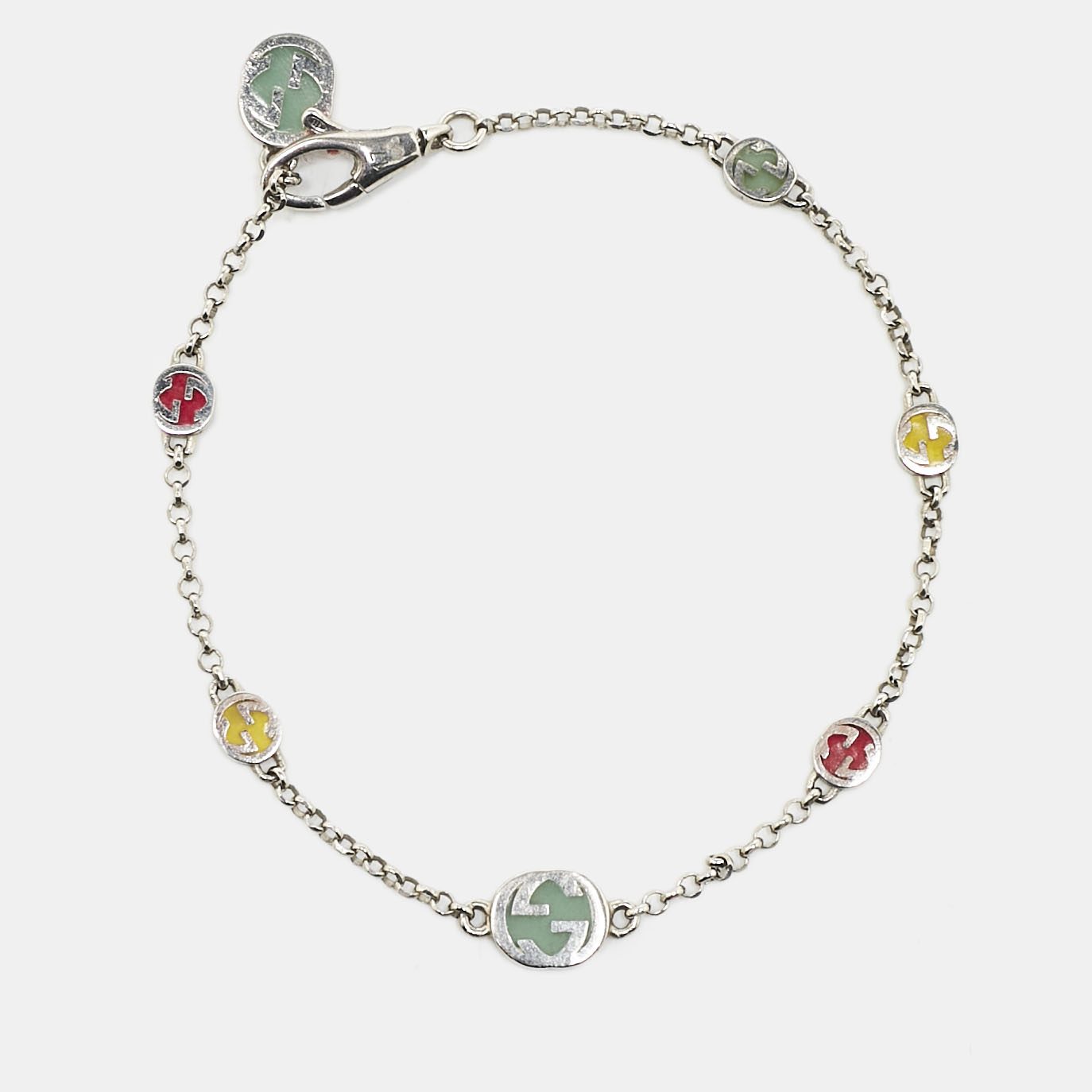 

Gucci GG Enamel Sterling Silver Bracelet