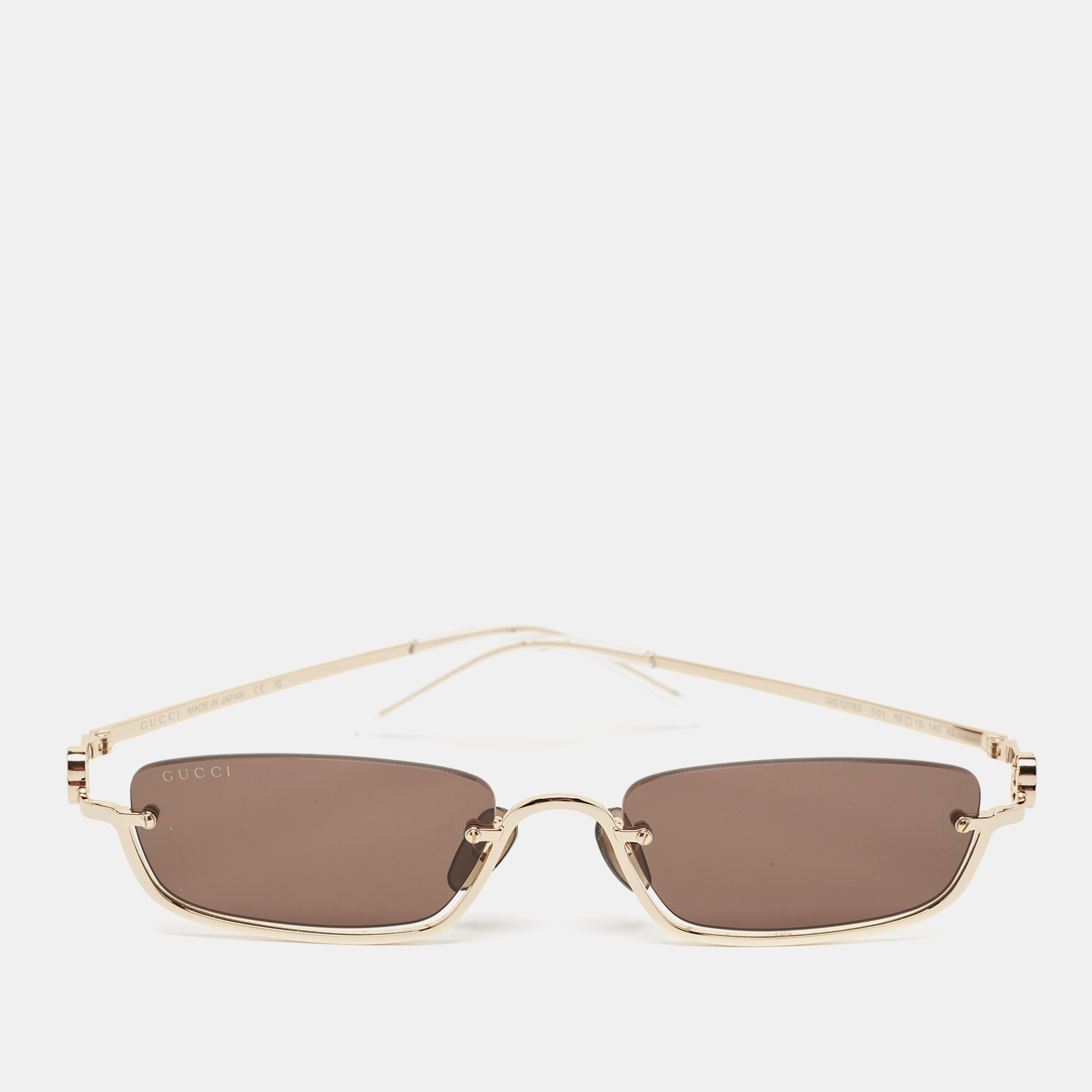 

Gucci Brown Gold Tone GG1278S Rectangle Sunglasses