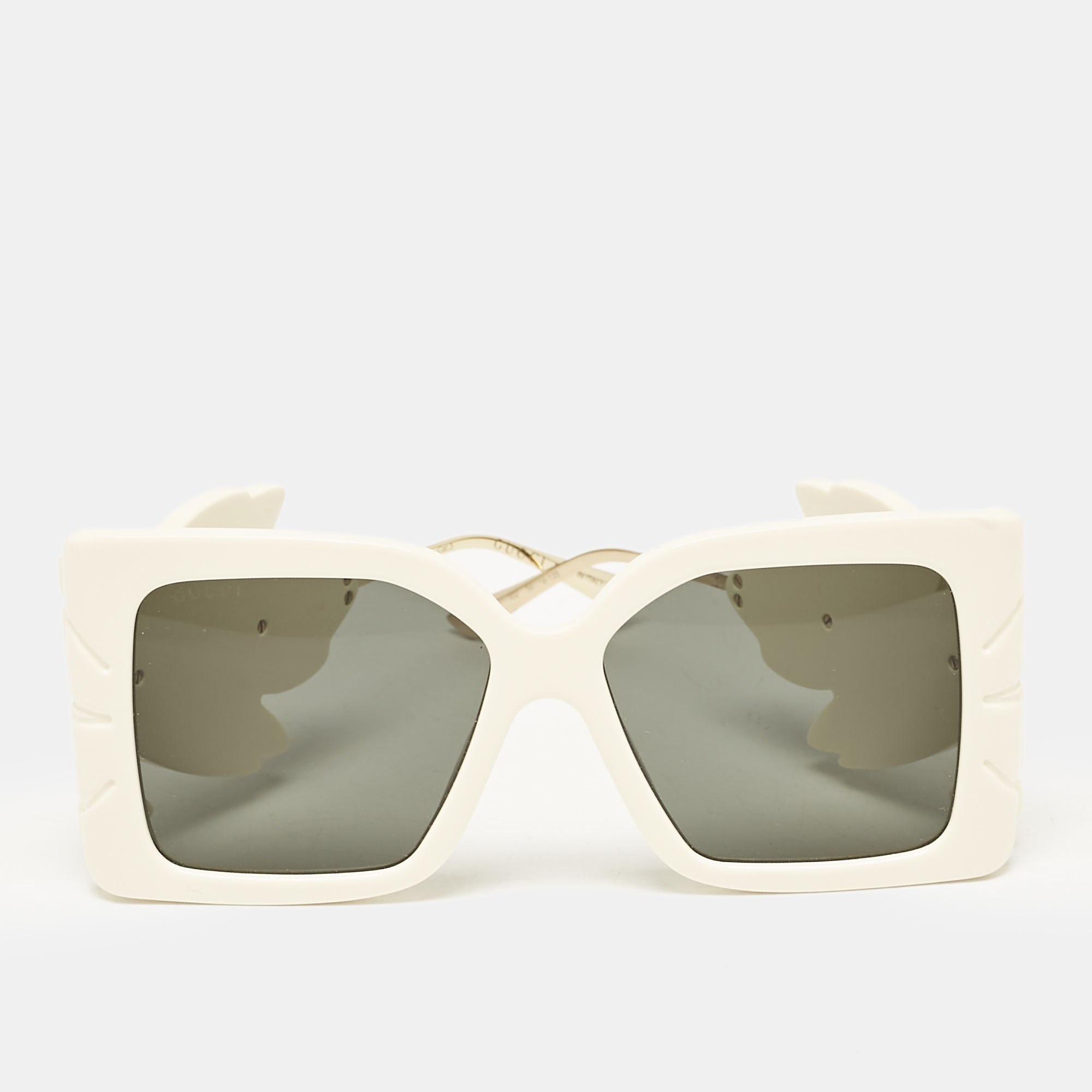 

Gucci Cream Black Oversized Leaf GG0535S Sunglasses