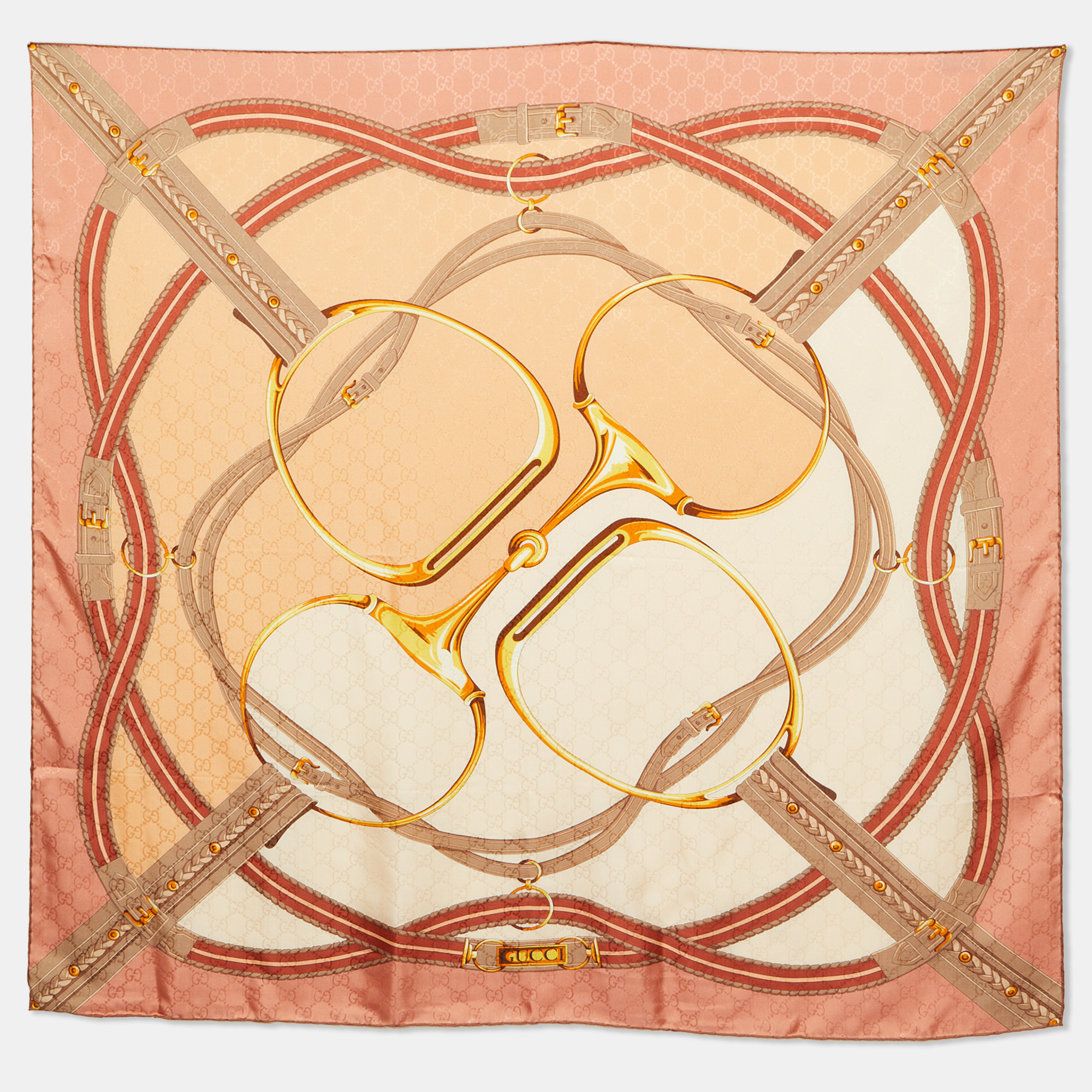 

Gucci Horsebit Pink Silk Scarf