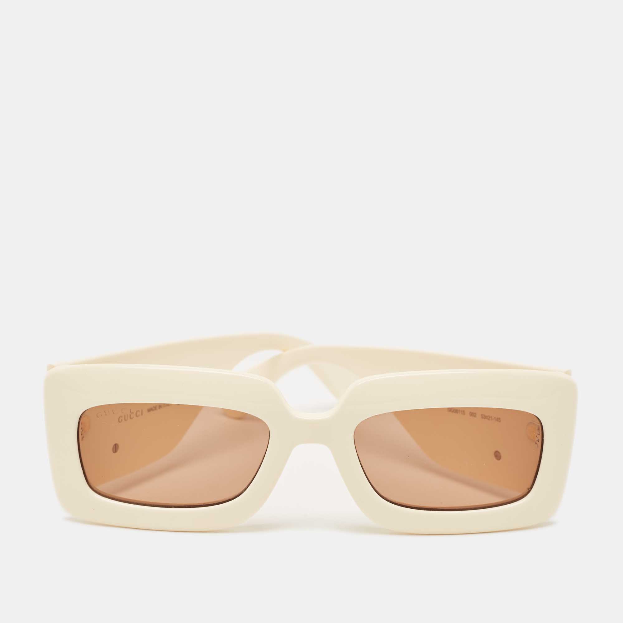 

Gucci Cream/Brown GG0811S GG Marmont Rectangular Sunglasses