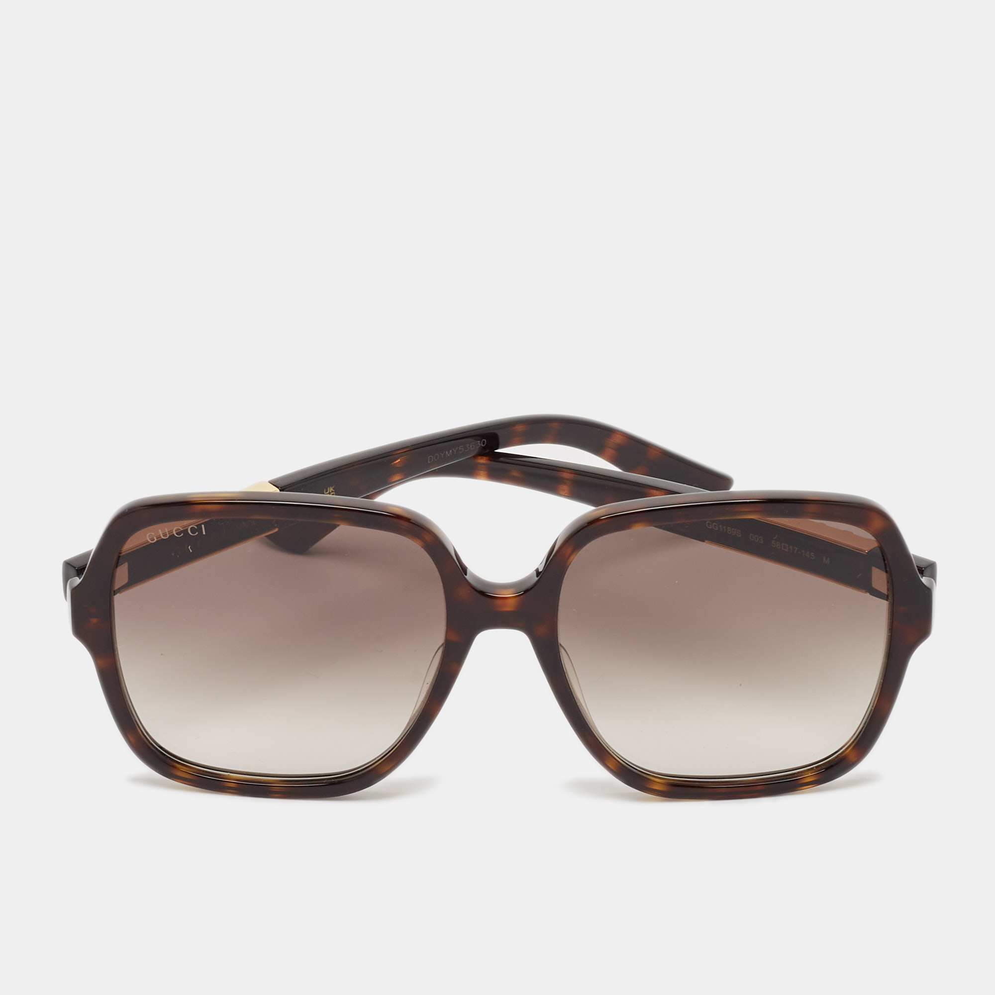 

Gucci Dark Brown Gradient GG1189S Logo Square Sunglasses