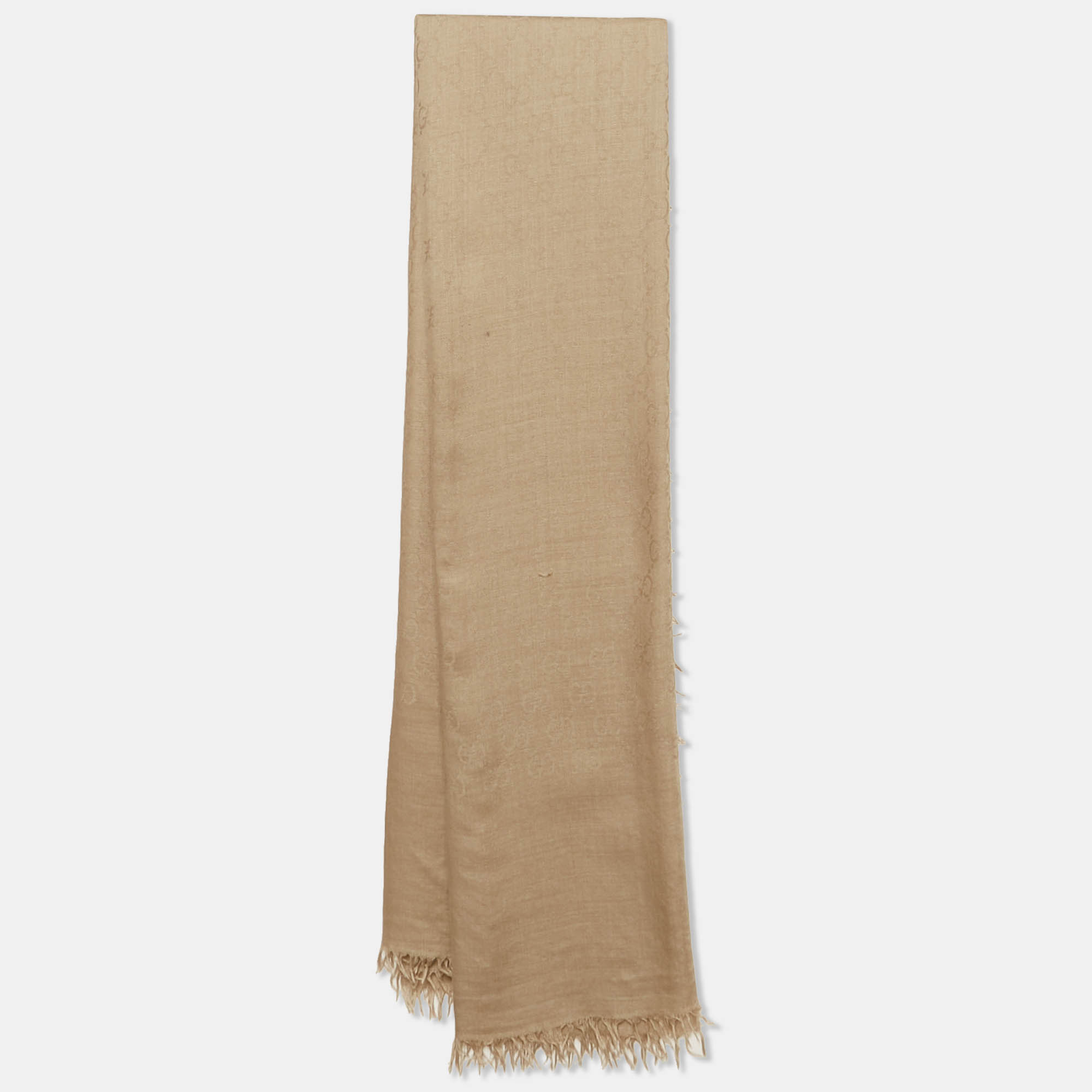 

Gucci Beige GG Jacquard Silk Blend Scarf