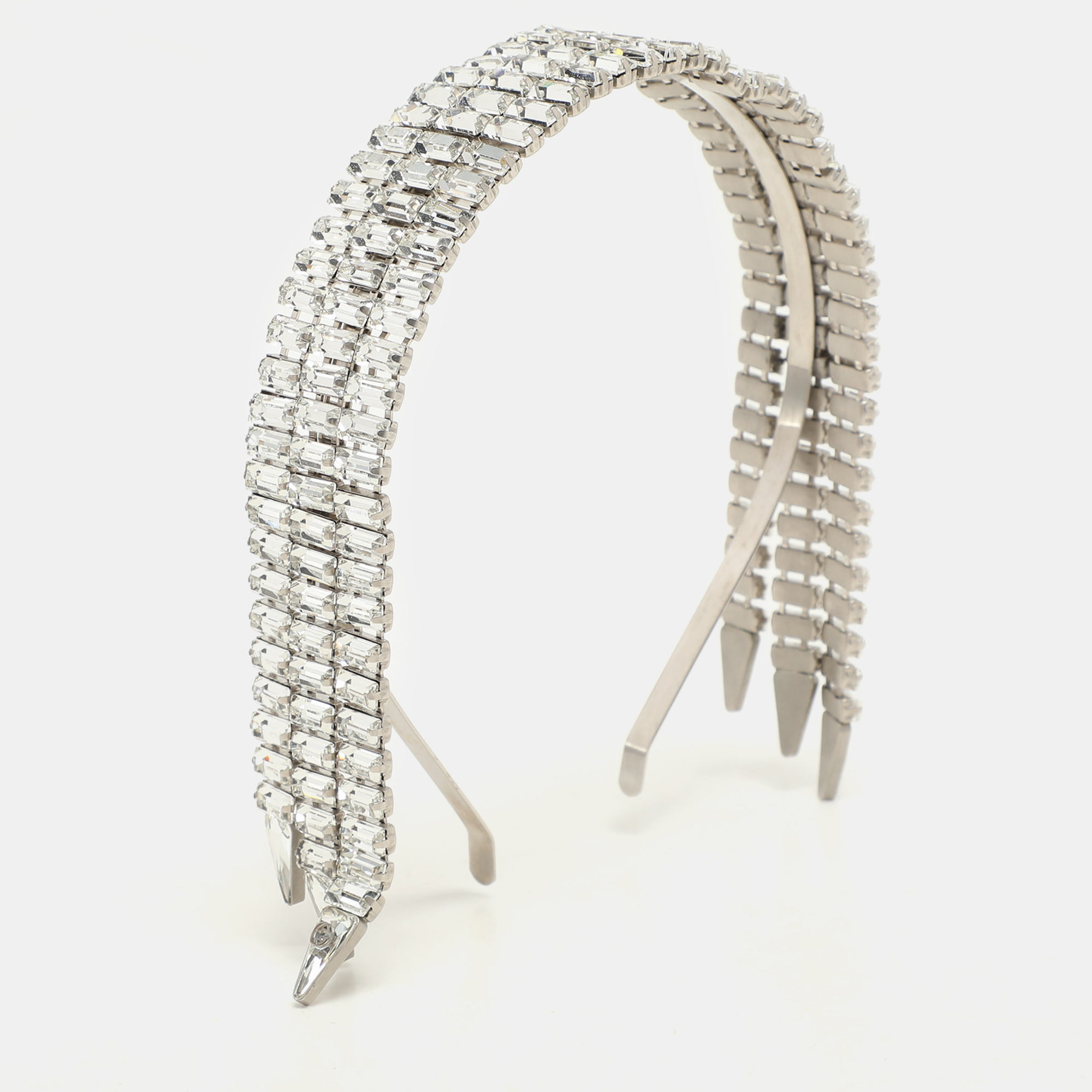 

Gucci Silver Tone Metal and Crystal Embellishment Headband